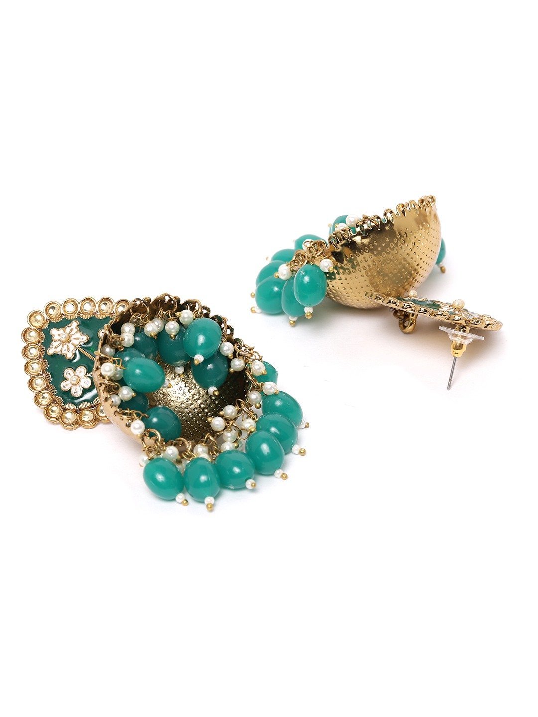 Women's Green Colored Ethnic Beautiful Jhumkas