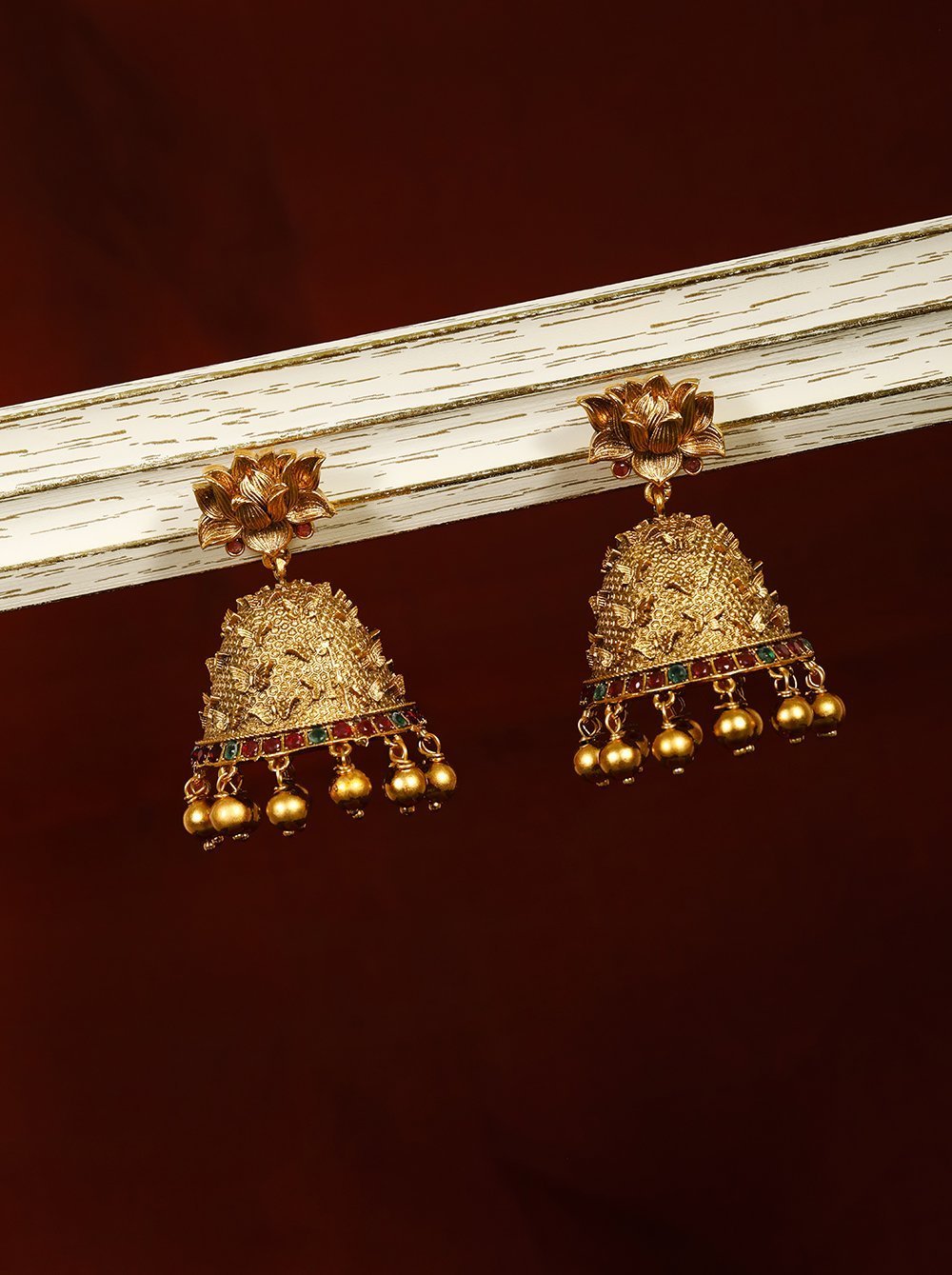 Women's Gold Plated Butterfly Shaped Jhumka Earrings