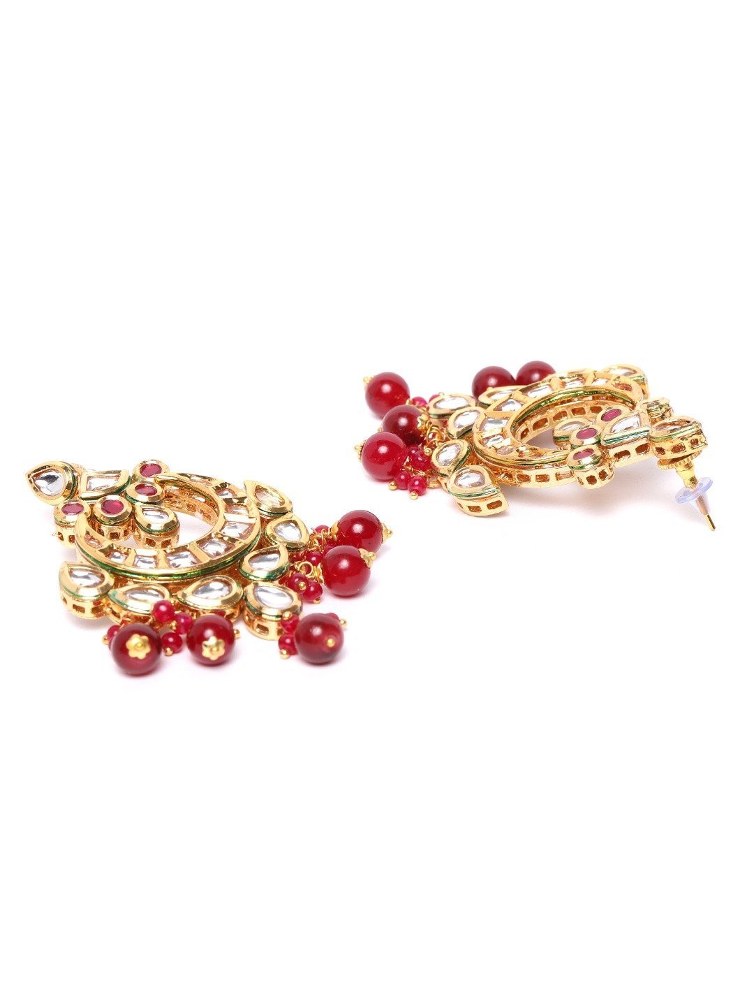 Women's Kundan-and-Ruby-Studded-Earrings