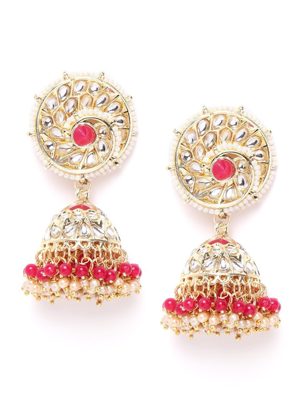 Women's Kundan and Ruby Studded Earrings