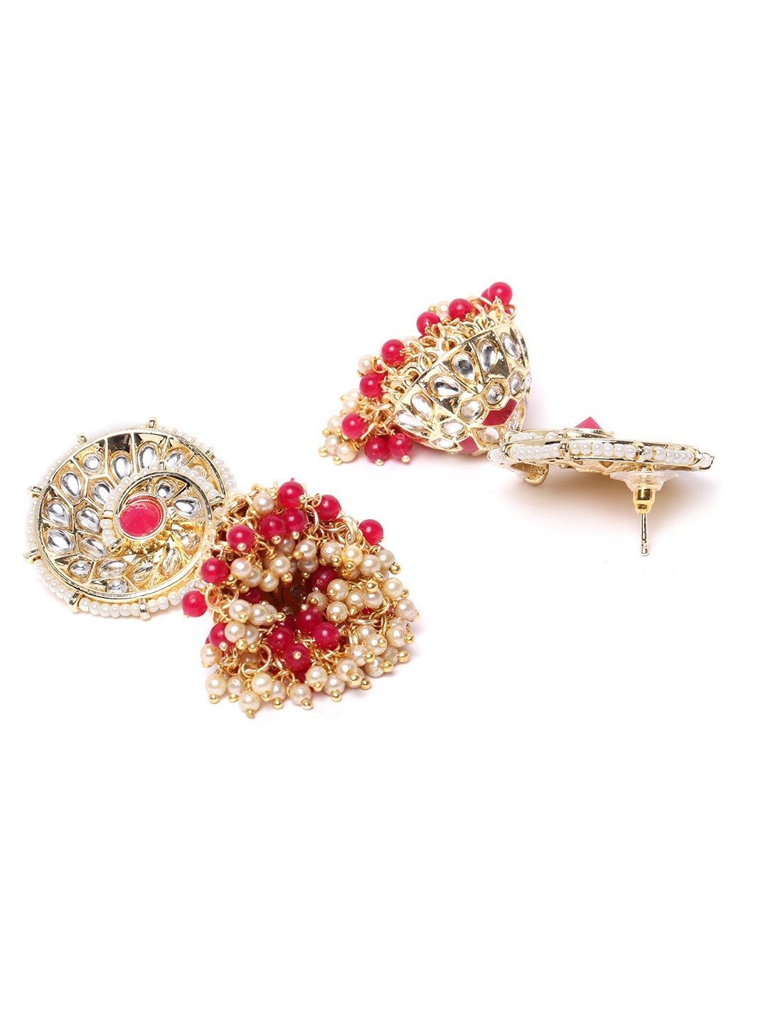 Women's Kundan and Ruby Studded Earrings