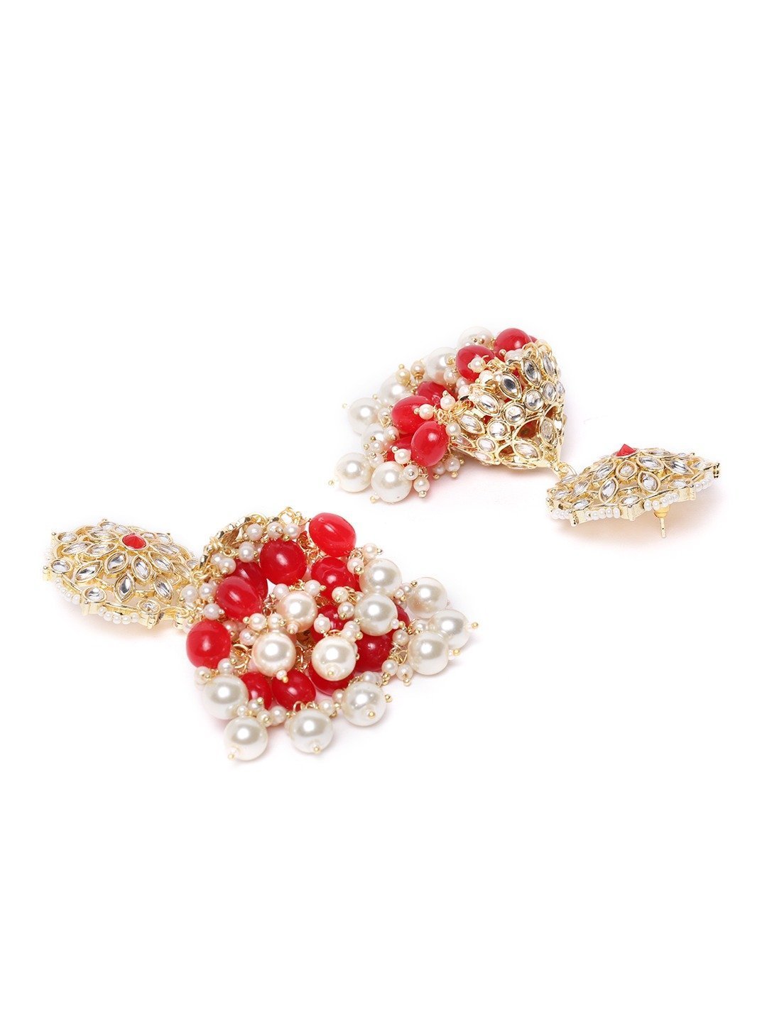 Women's Kundan Studded Gold Plated Earrings