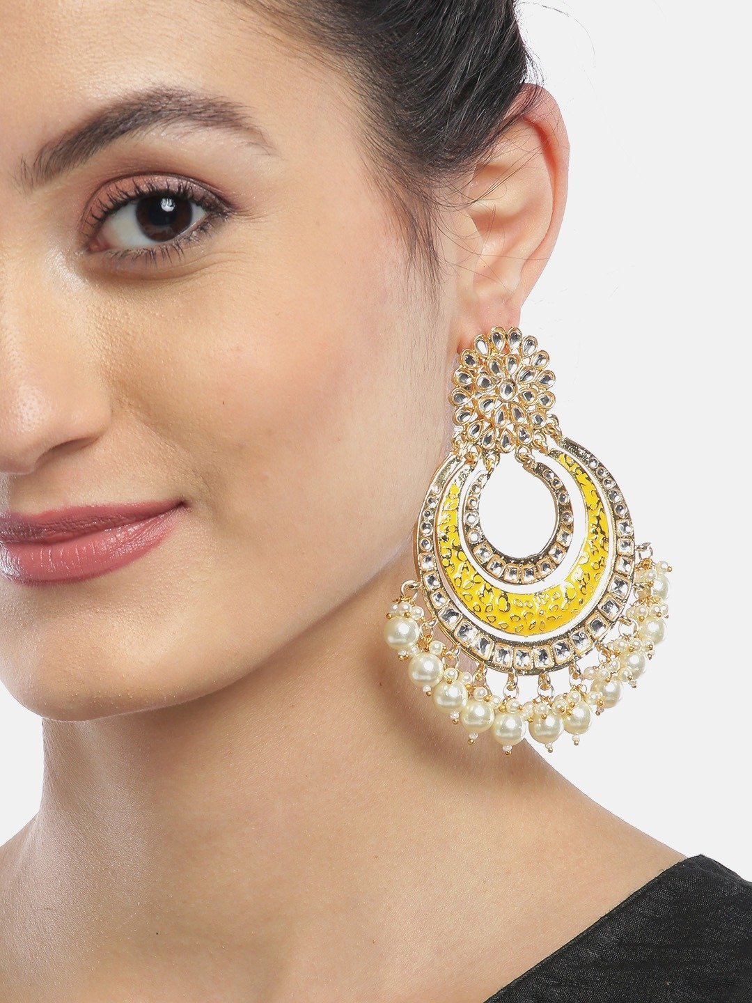 Women Kundan Chandbali Earrings by Priyaasi (1 Pai