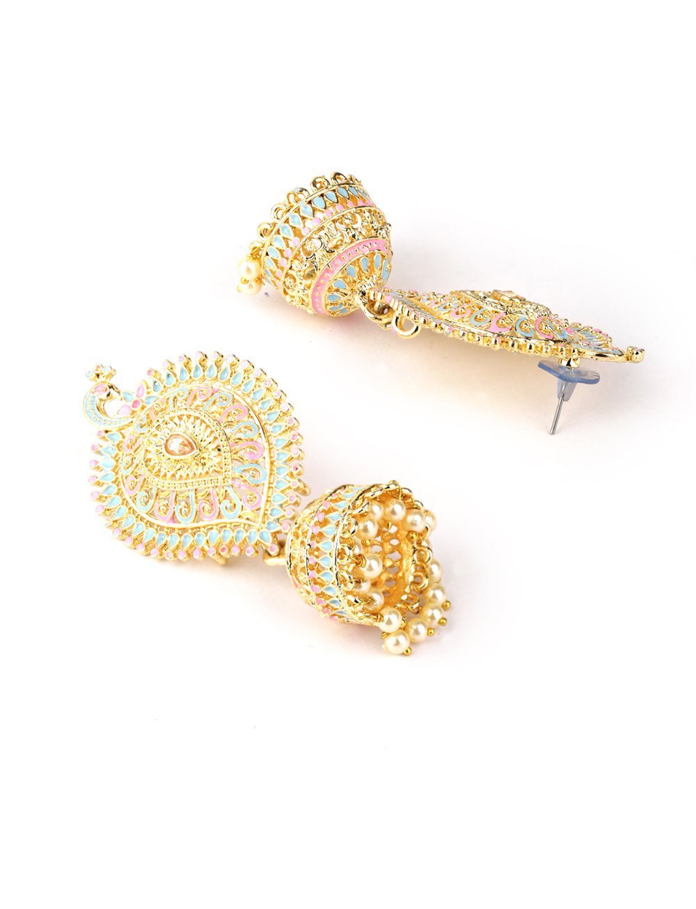 Women's Peacock Shaped Meenakari Drop Earring