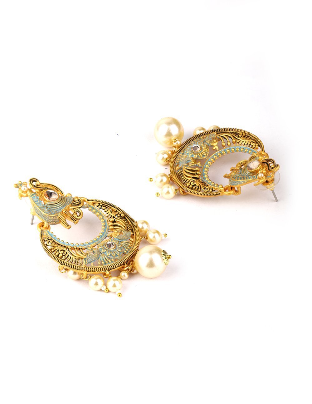 Women's Peacock Shaped Meenakari Drop Earring