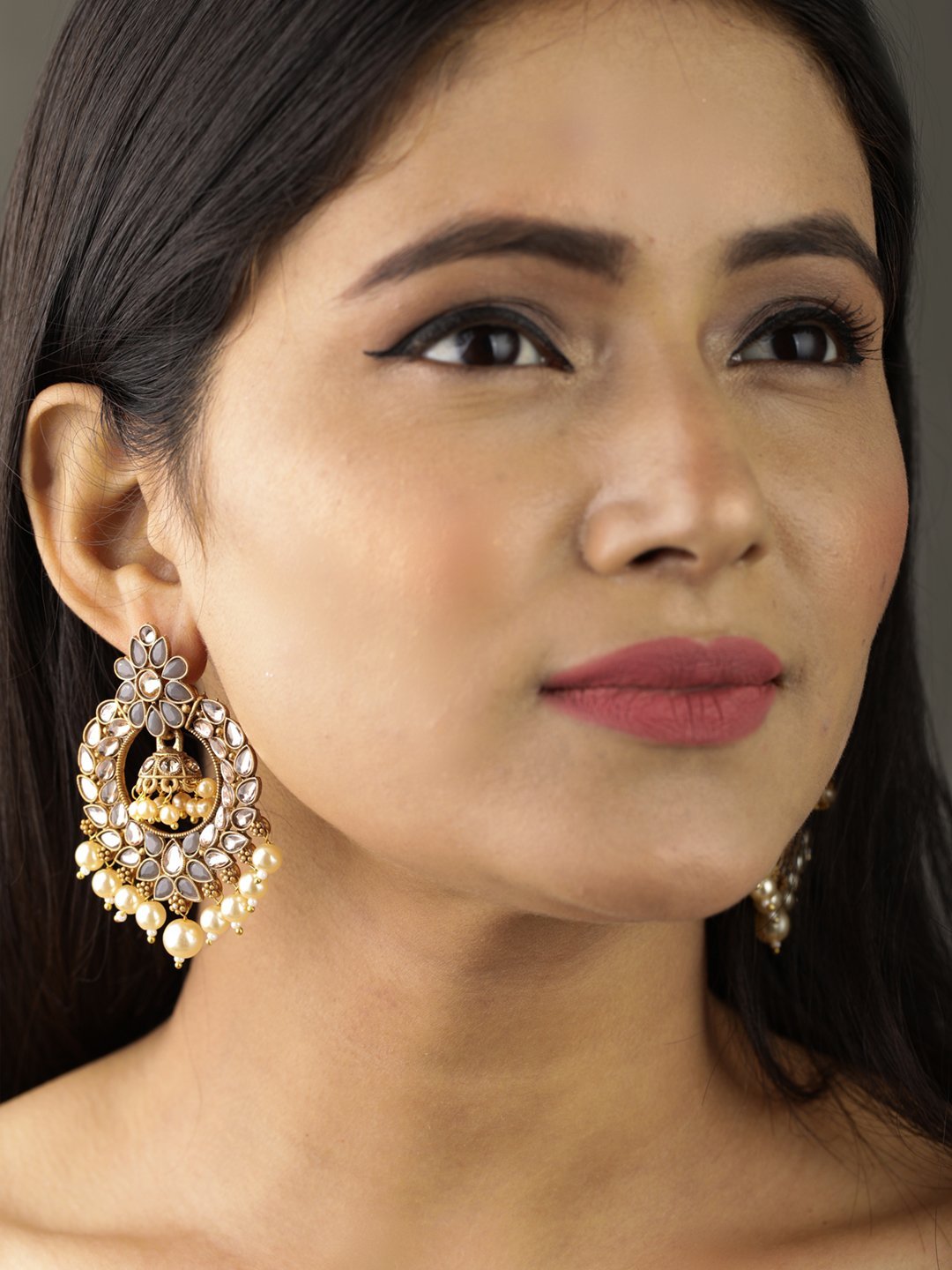 Women's Kundan Studded Beaded Drop Earring