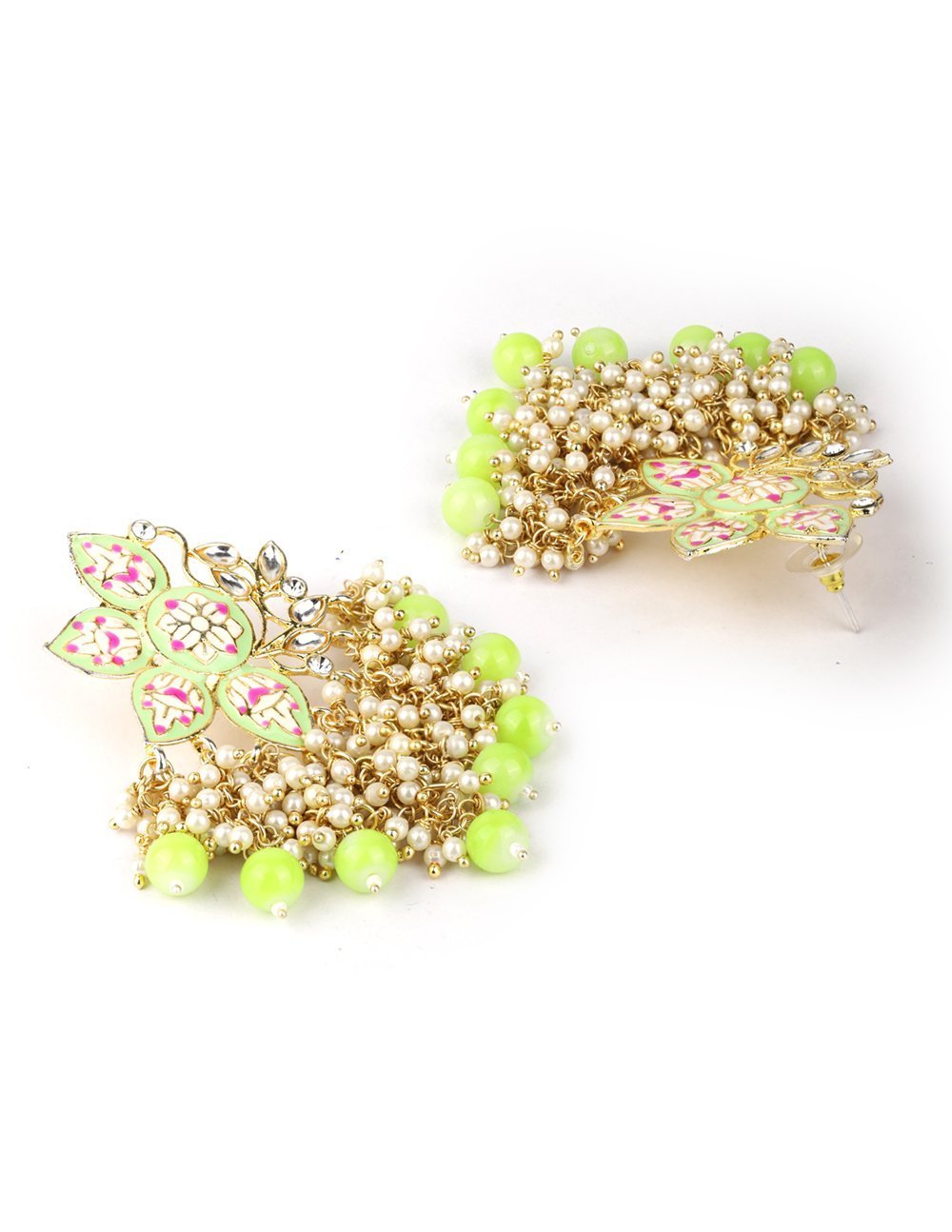 Women's Kundan Beaded Floral Shaped Earring