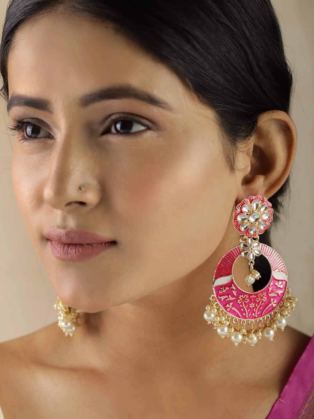 Women's Kundan Studded Beaded Drop Earring