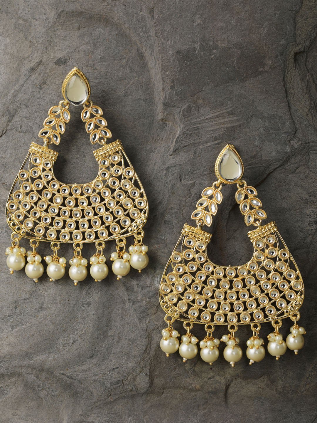 Women's Kundan Gold Plated Party Earrings