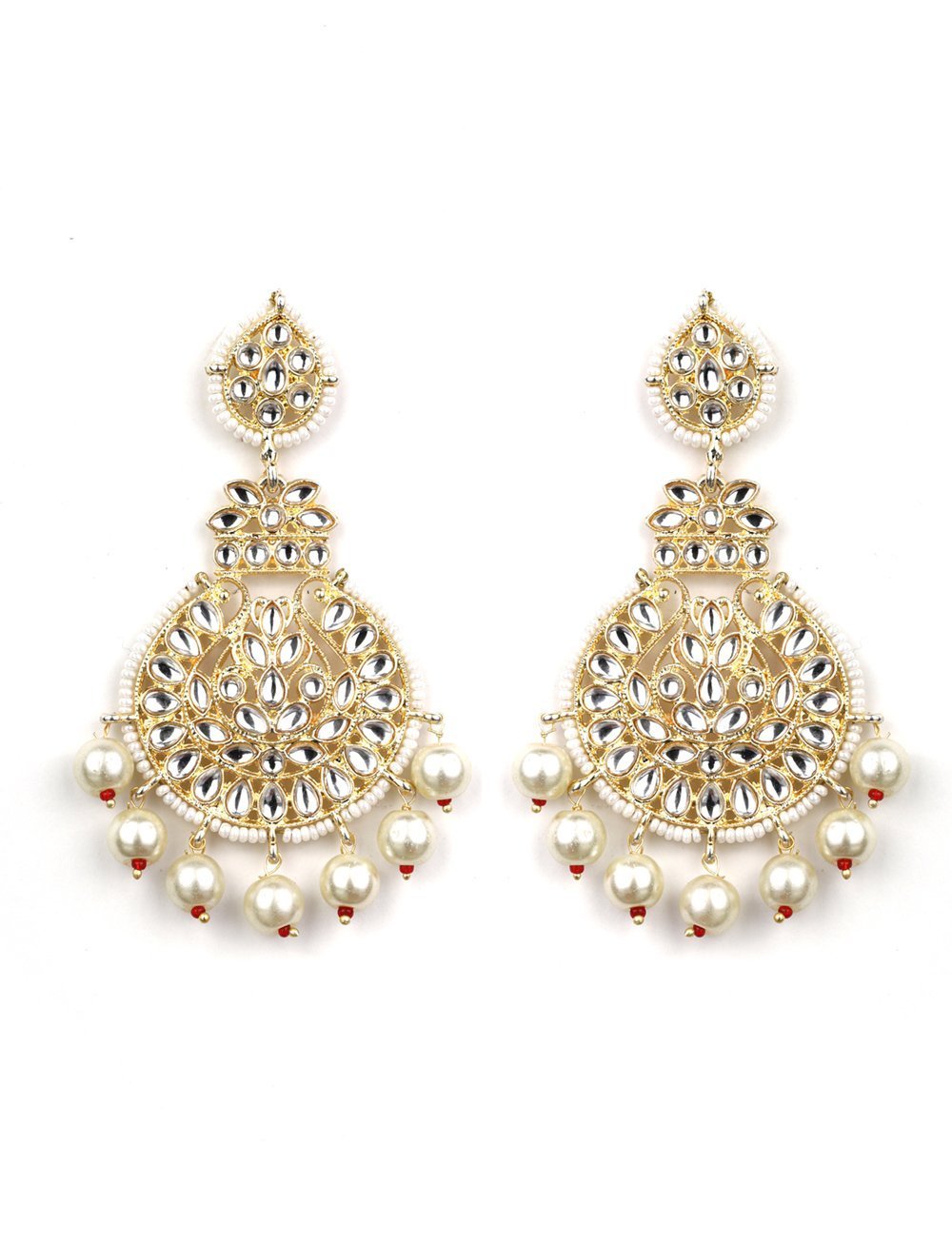Women's Kundan Studded beaded Chandbali Earring