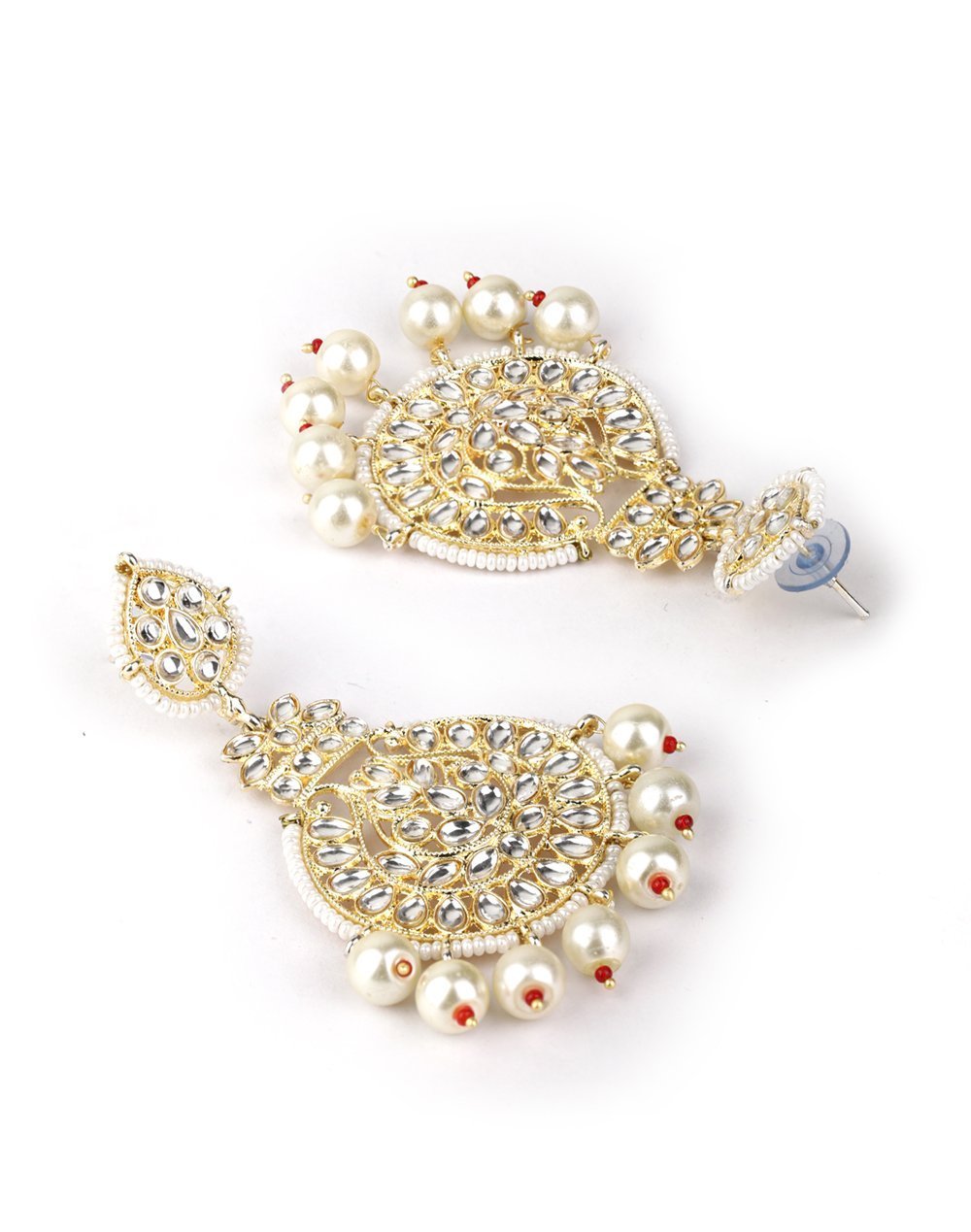 Women's Kundan Studded beaded Chandbali Earring