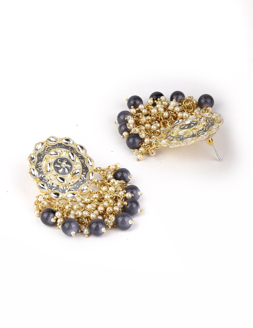 Women's Kundan Studded Beaded Floral Earring