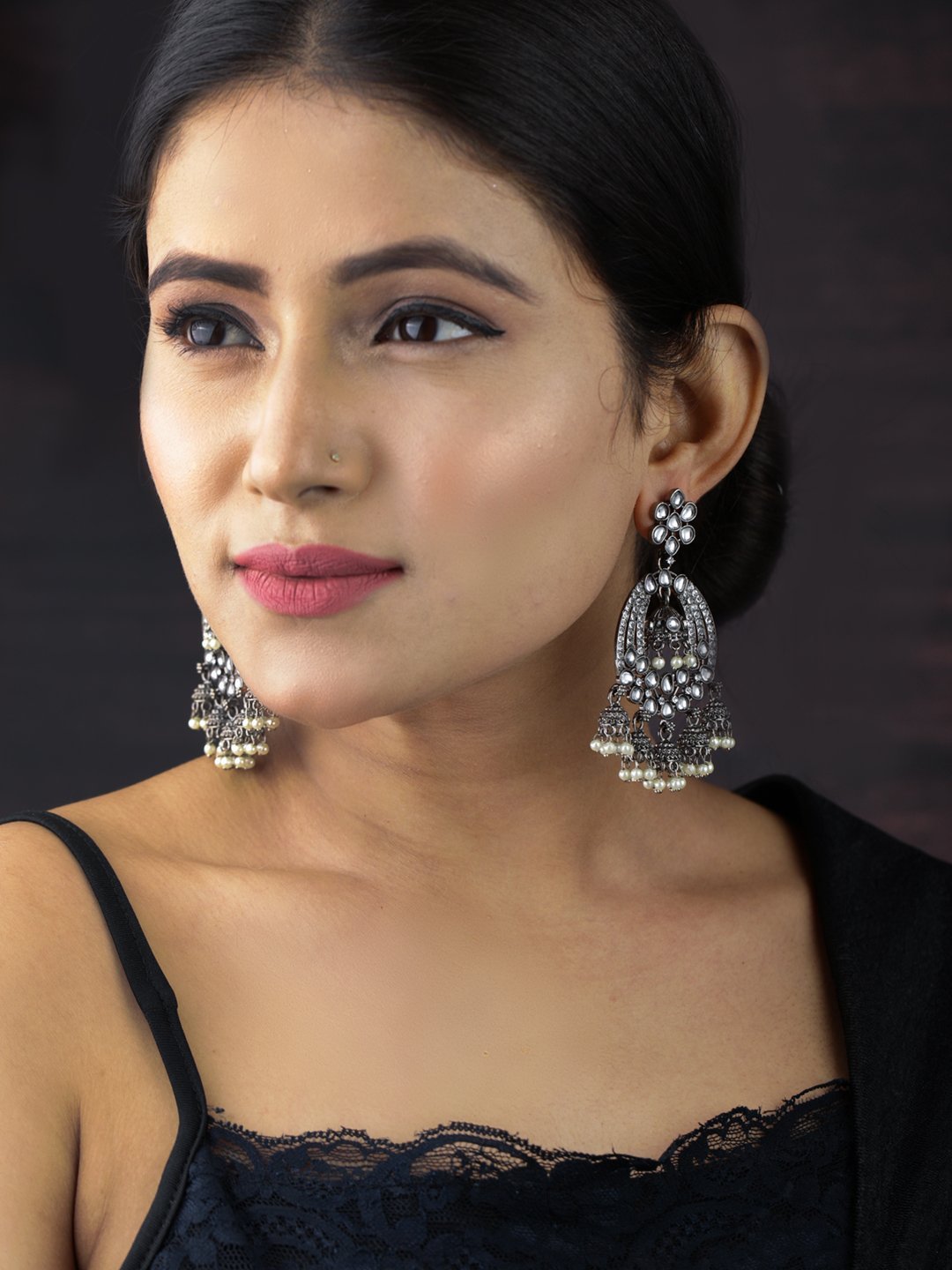 Women's Kundan Party Wear Jhumka Earring