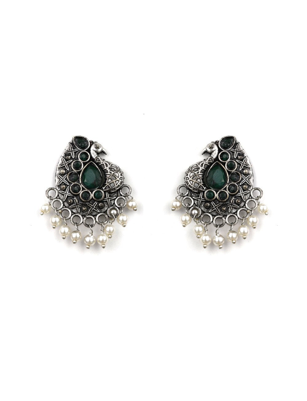 Women's Peacock Artificial Stone Beaded Drop Earring