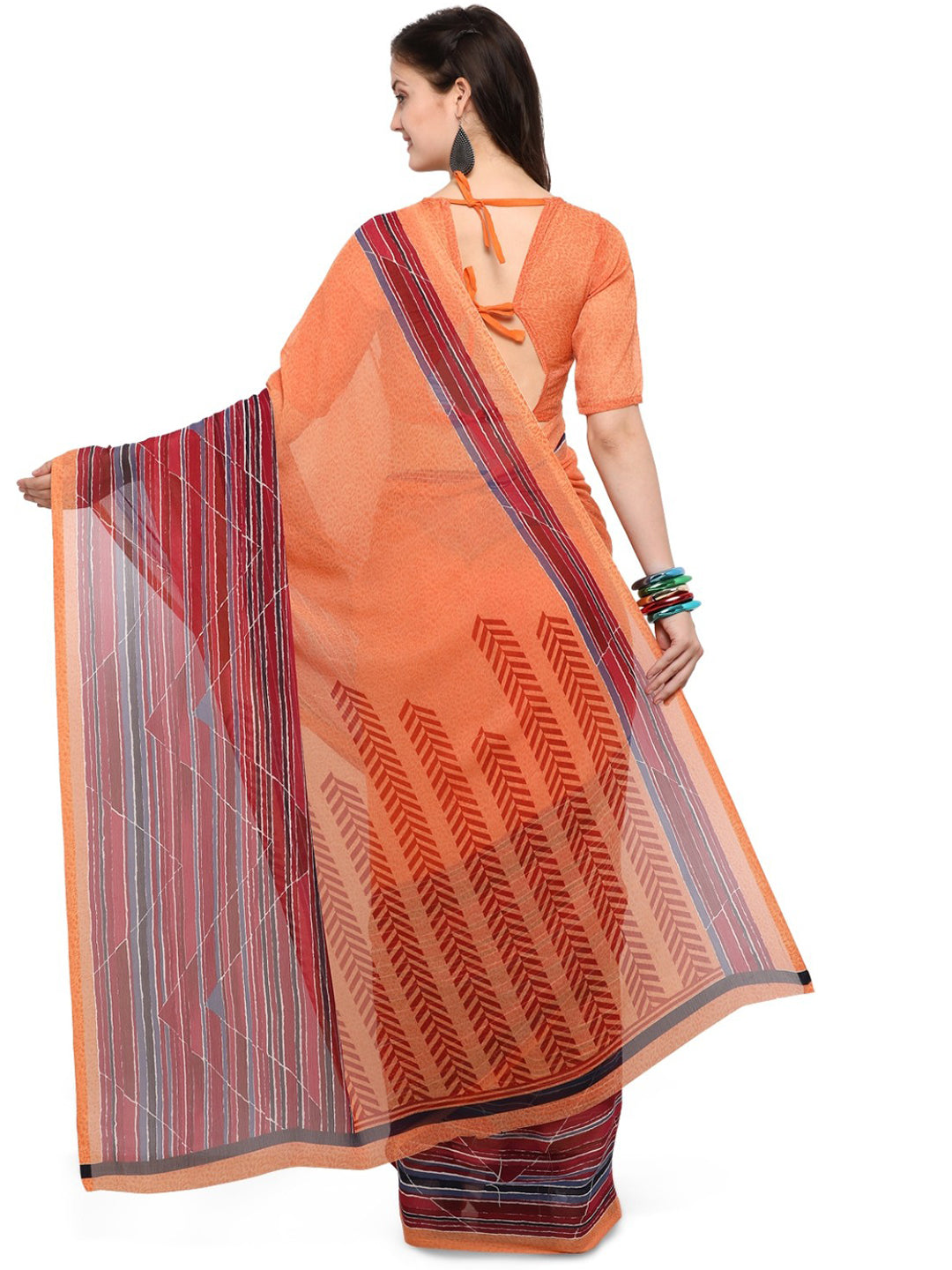 Women's Multicolor Chiffon Printed Saree - Ahika