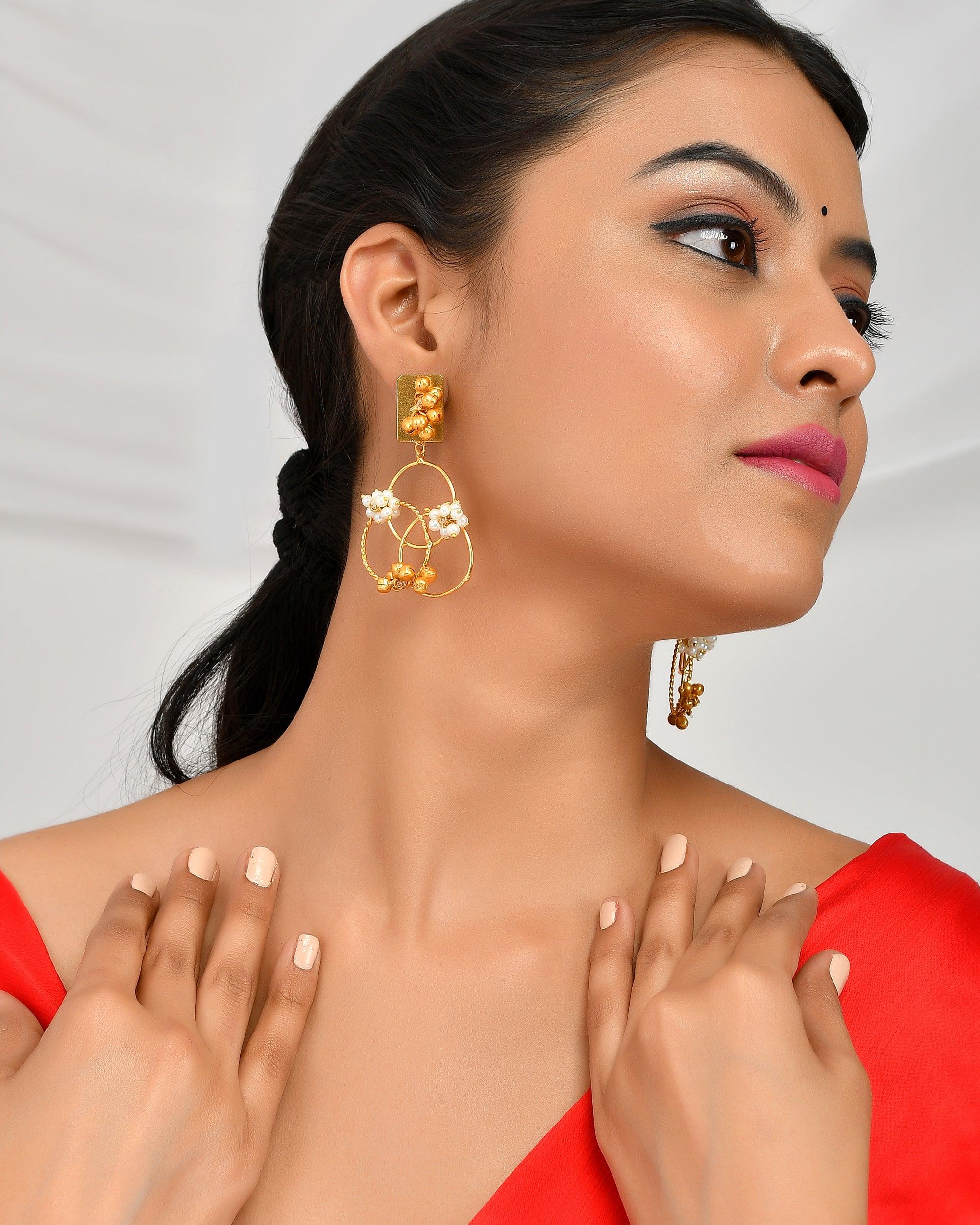Women's Fancy Circle In Circle Ghungroo Earring