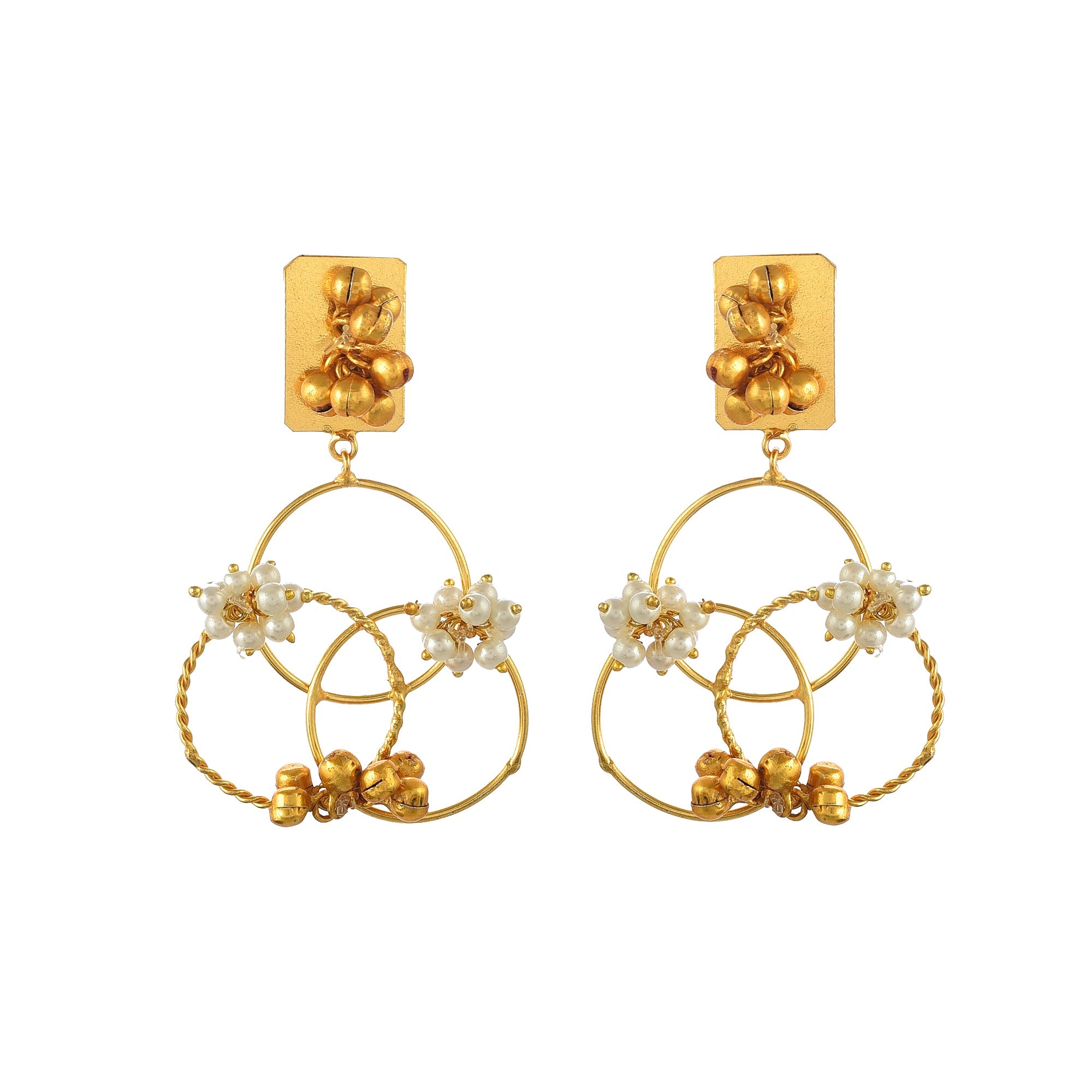Women's Fancy Circle In Circle Ghungroo Earring