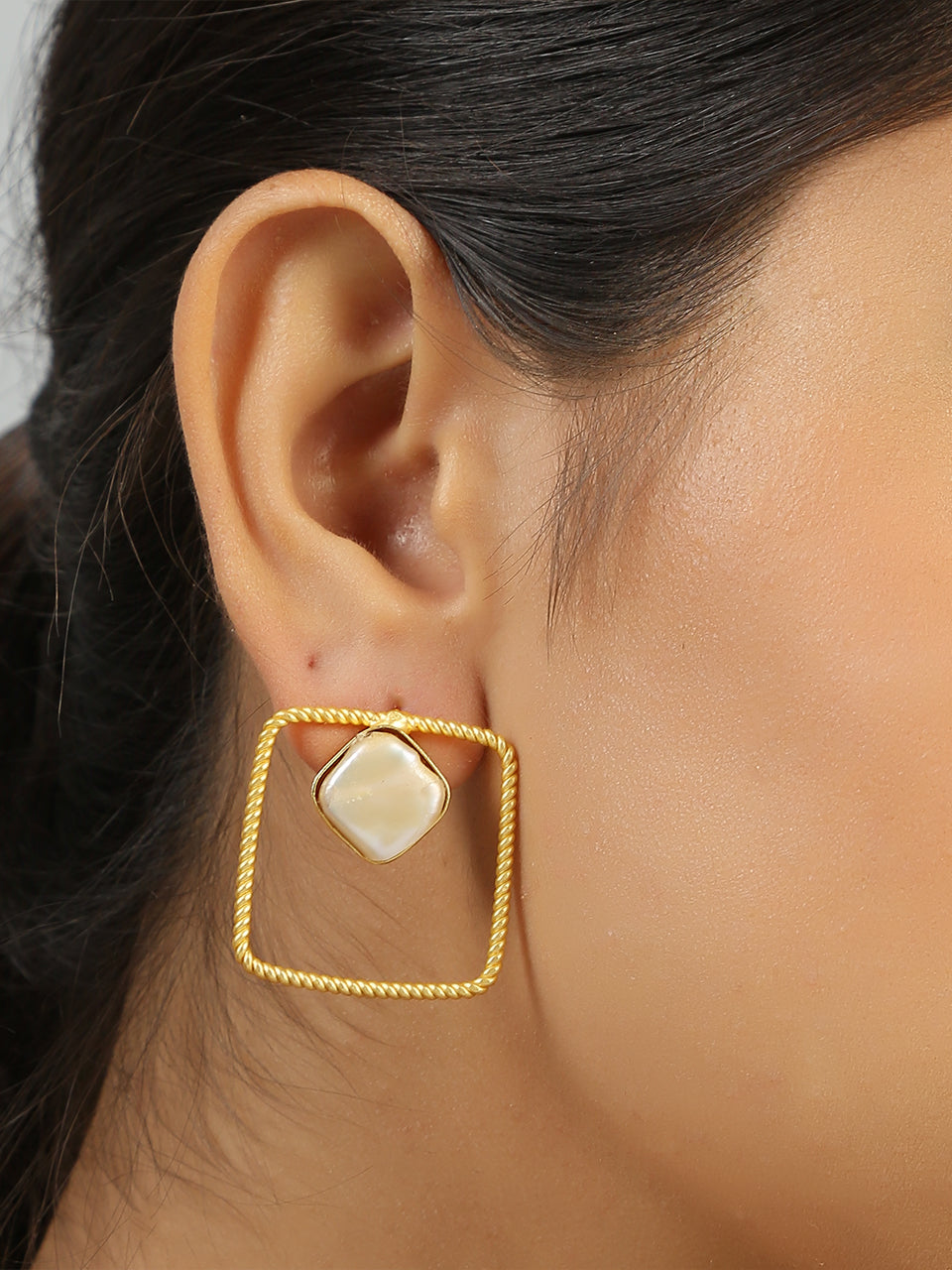 Women's Gold Plated Contemporary Baroque Earrings - Femizen