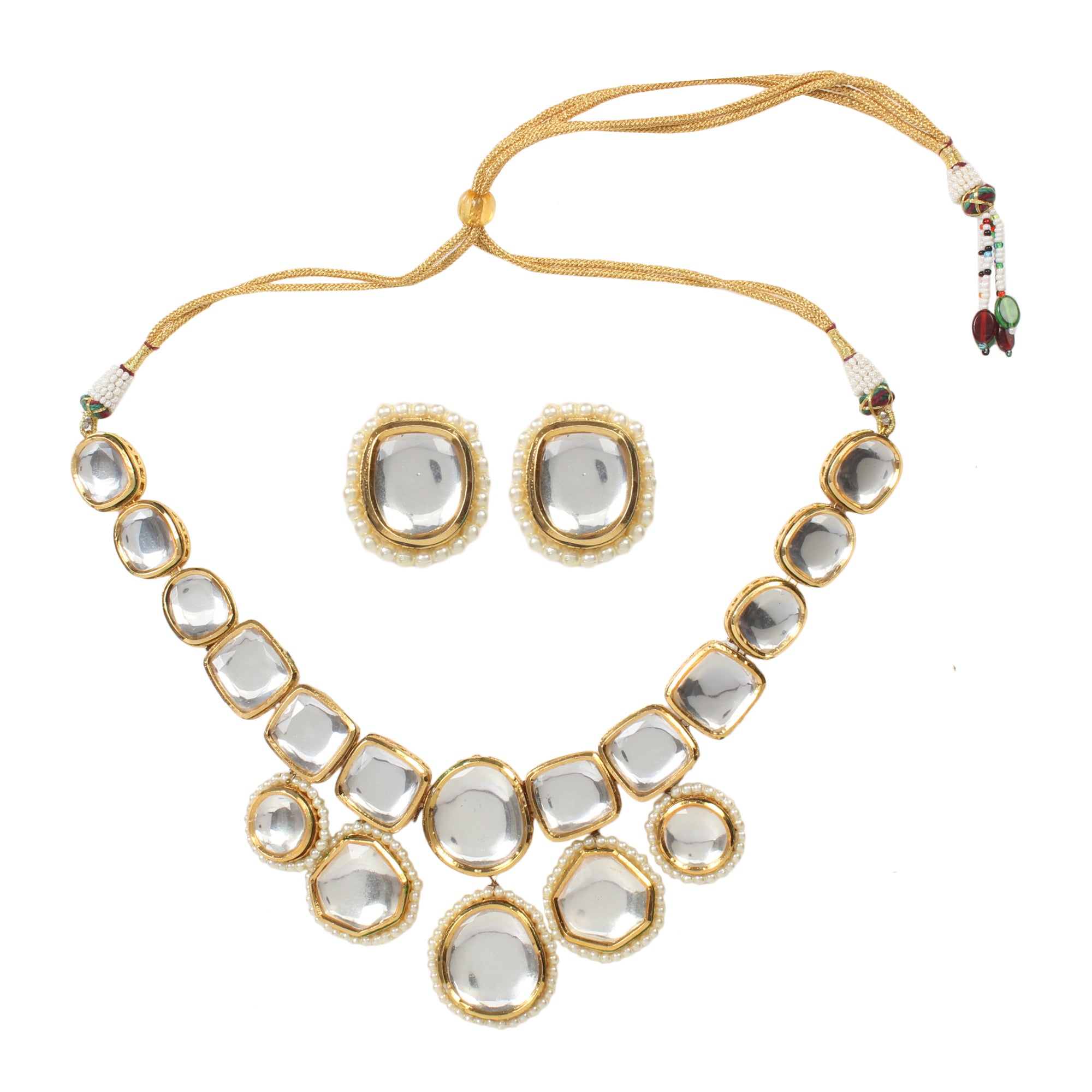 Women's Kundan Inspired Necklace with earrings - Femizen