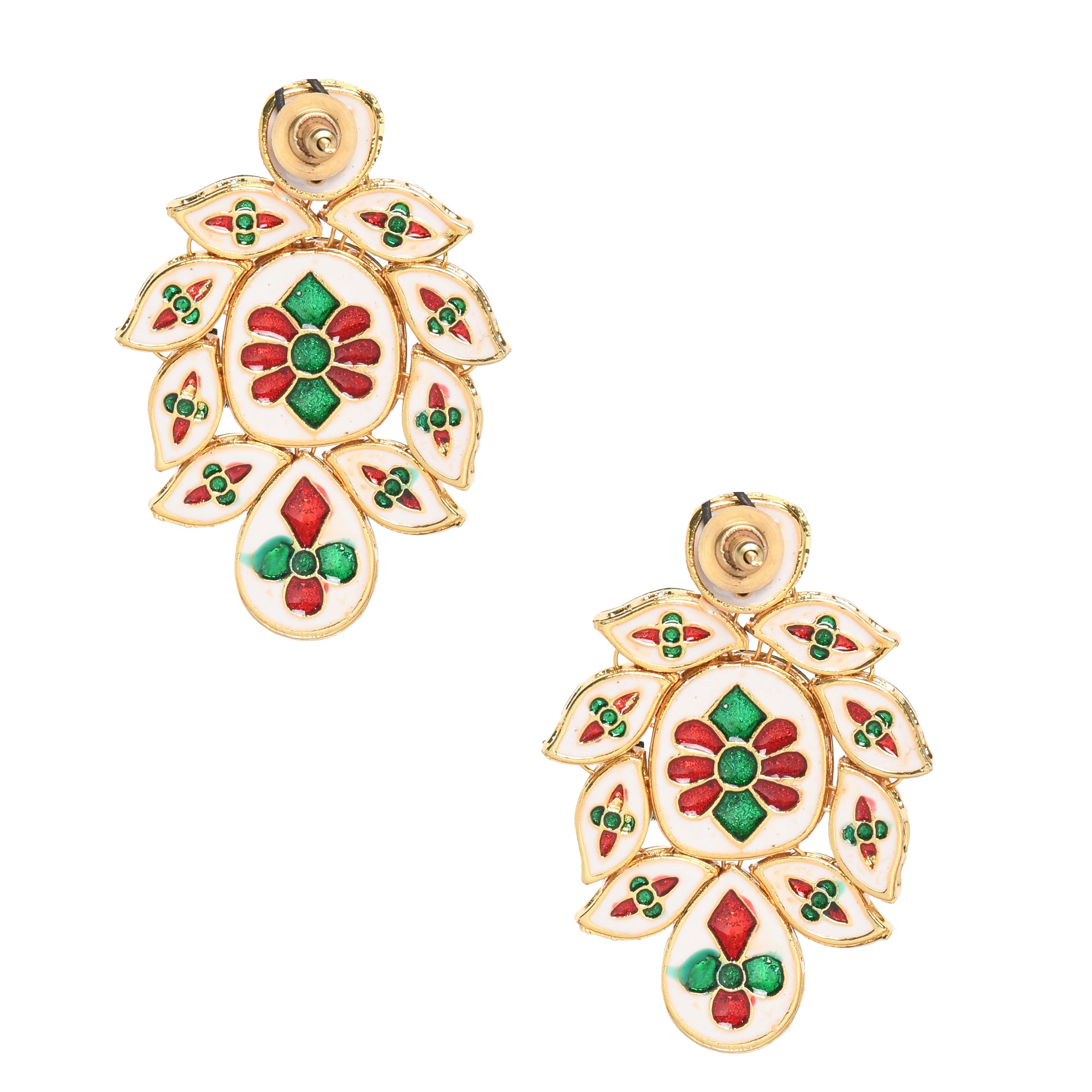 Women's Handcrafted Kundan embellished Kundan earrings - Femizen