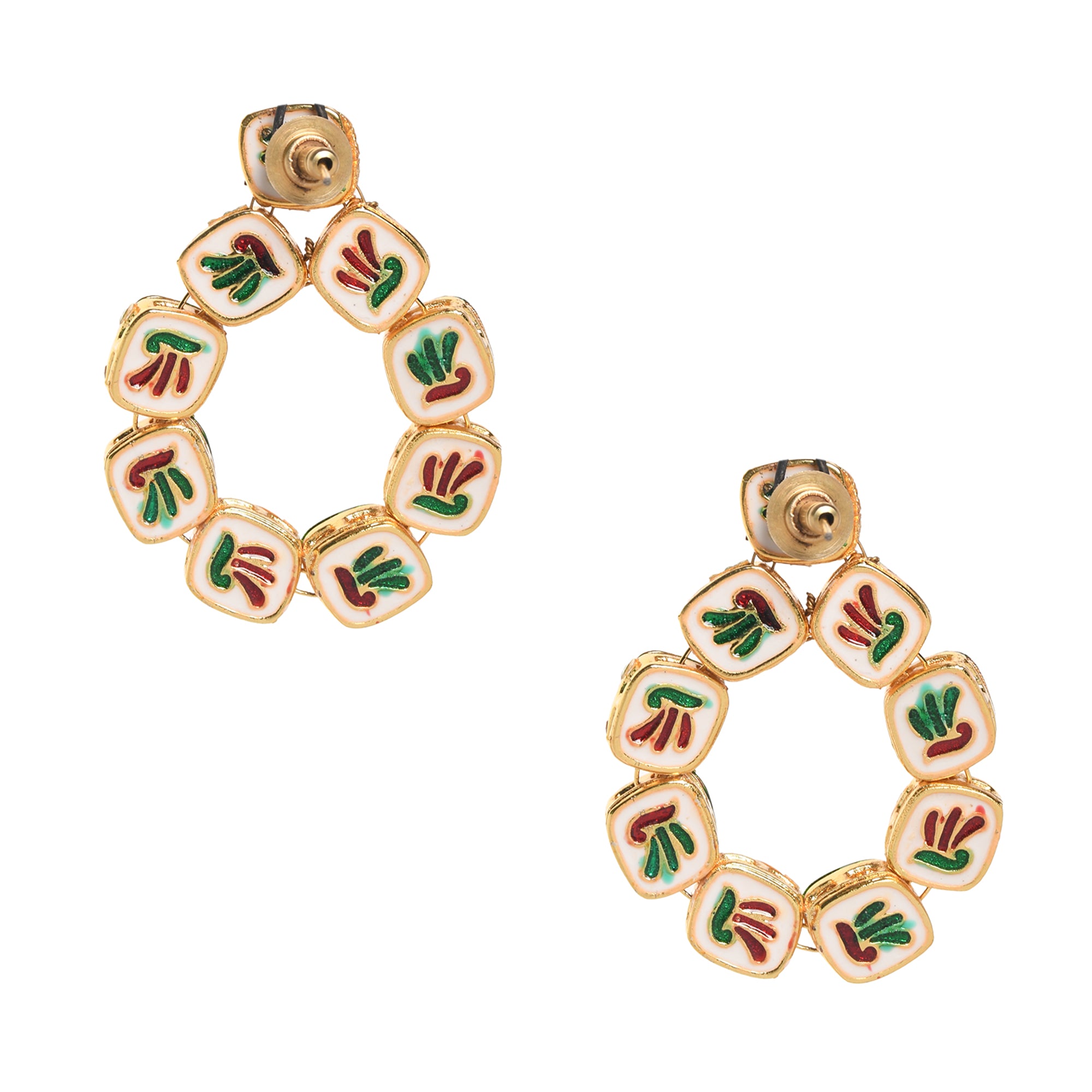 Women's Gold Tone Handcrafted Kundan Earrings
 - Femizen