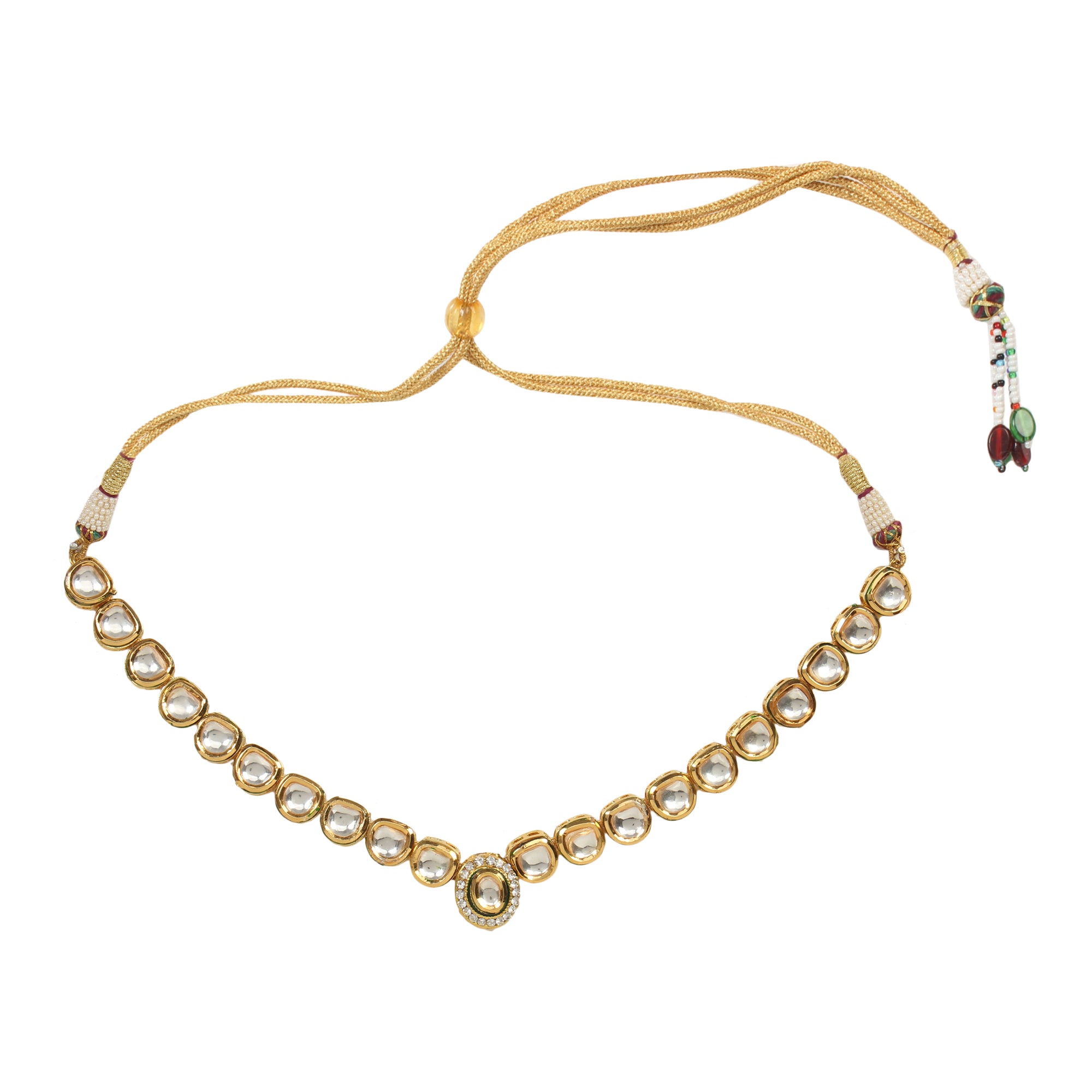 Women's Handcrafted Kundan studded necklace with earring - Femizen