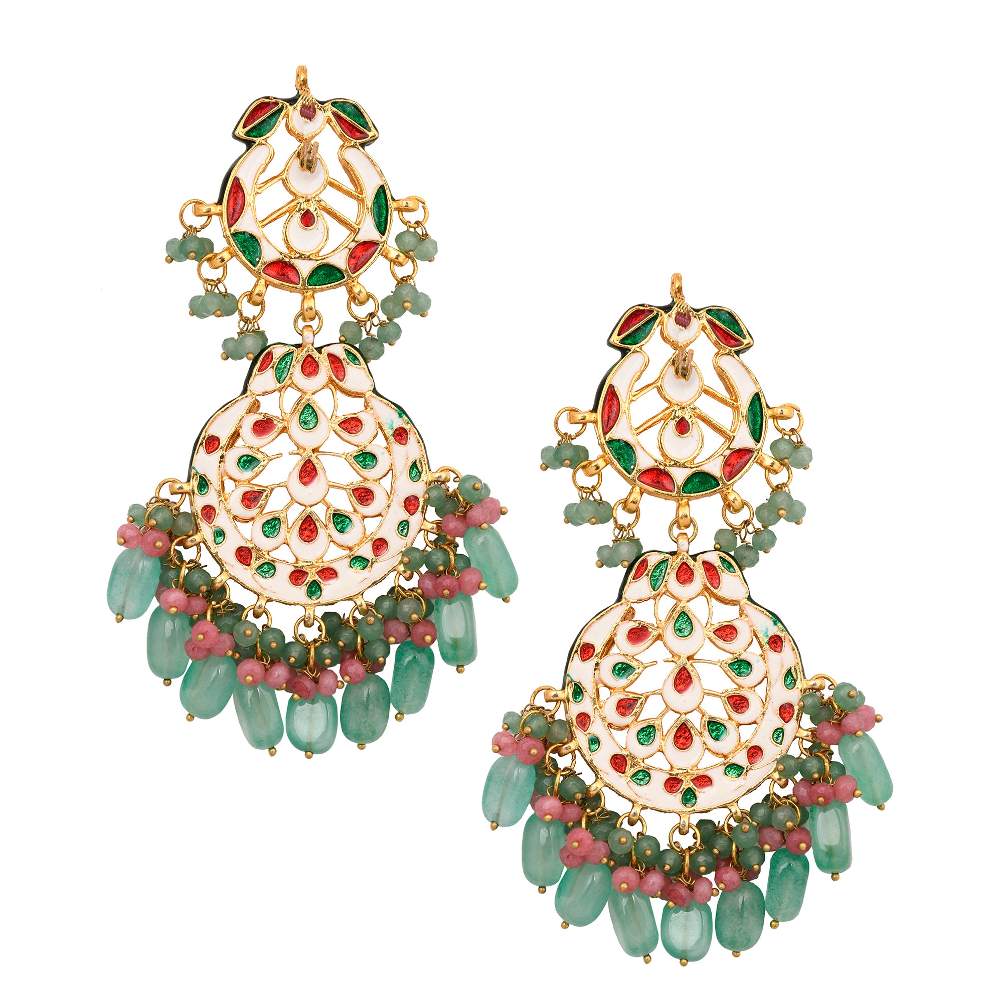 Women's Handcrafted Kundan Inspired Earrings  - Femizen