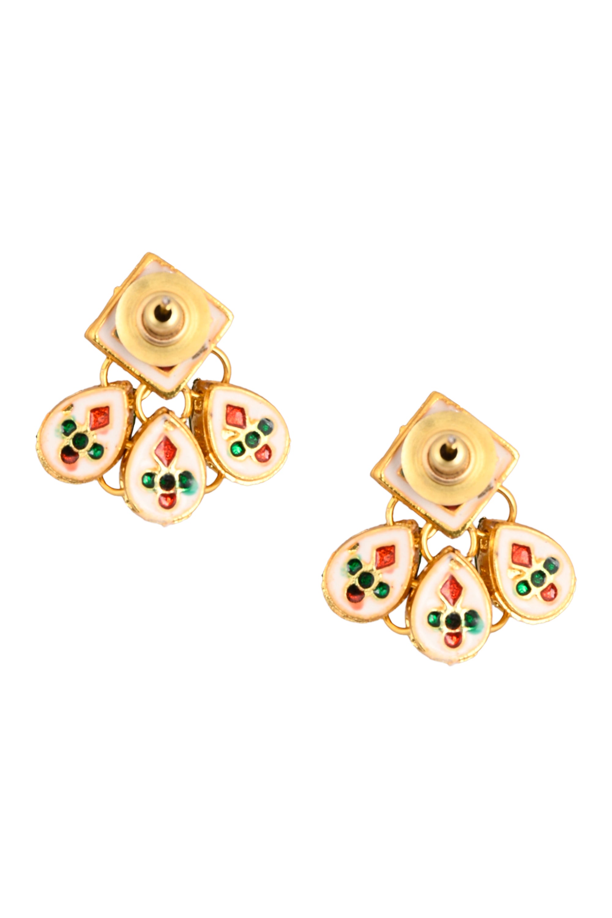 Women's  Gold tone Kundan inspired earrings - Femizen