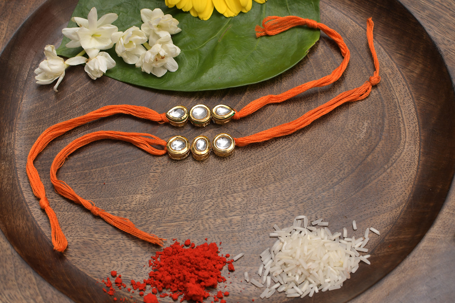 Kundan Handmade Rakhi- Set Of 2
