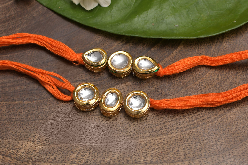 Kundan Handmade Rakhi- Set Of 2