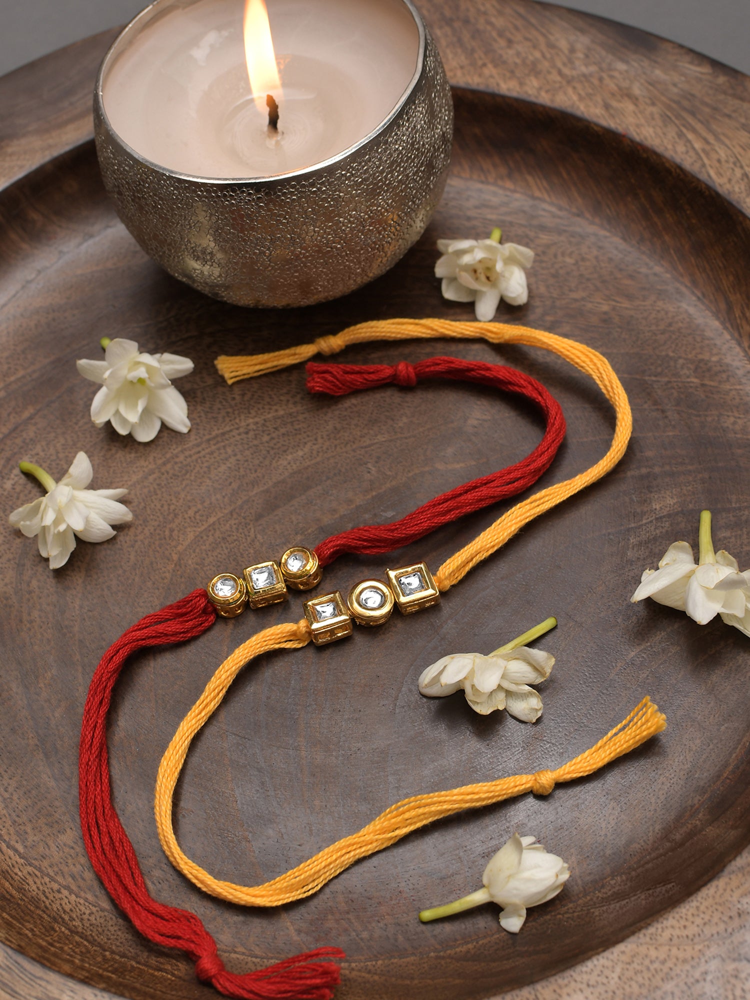 Kundan Gold Tone Rakhi - Set Of 2