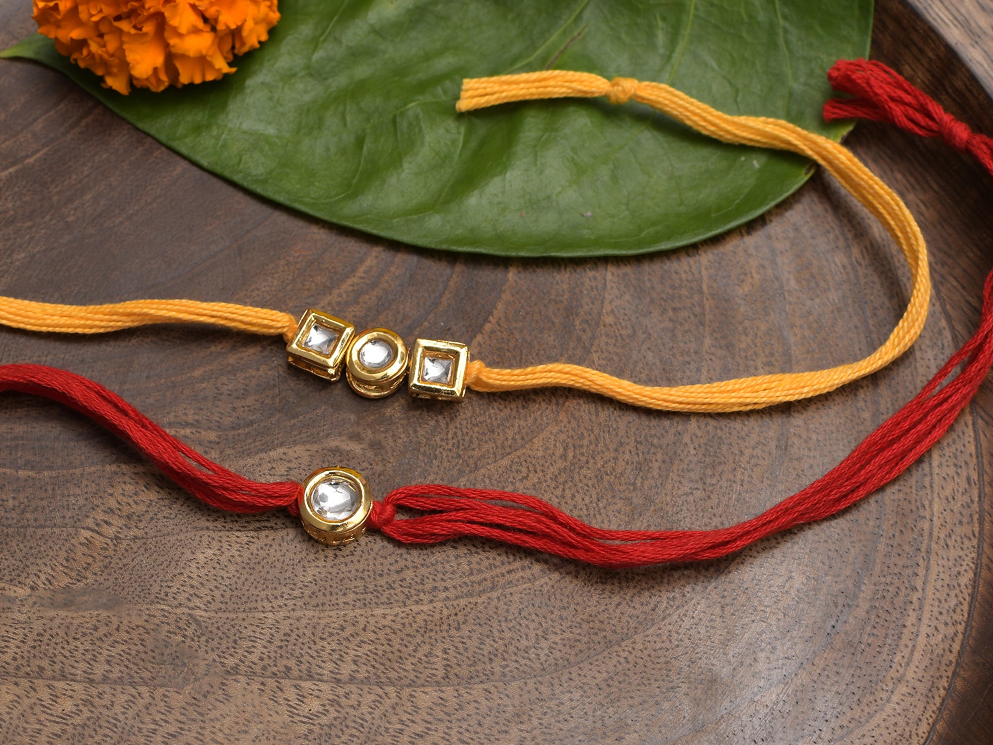 Kundan Handmade Rakhi- Set Of 2