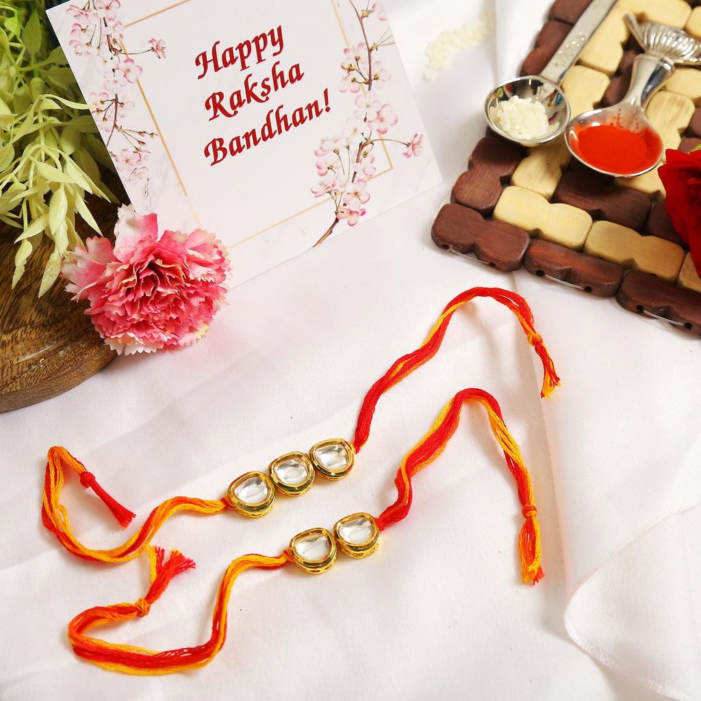 Kundan Handmade Rakhi- Set Of 2