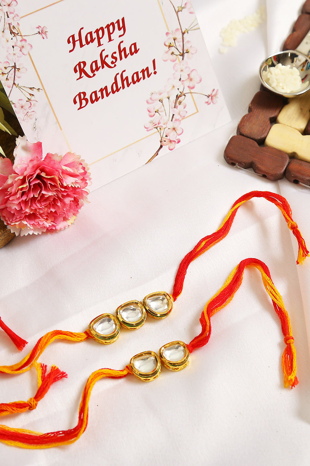 Kundan Handmade Rakhi- Set Of 2