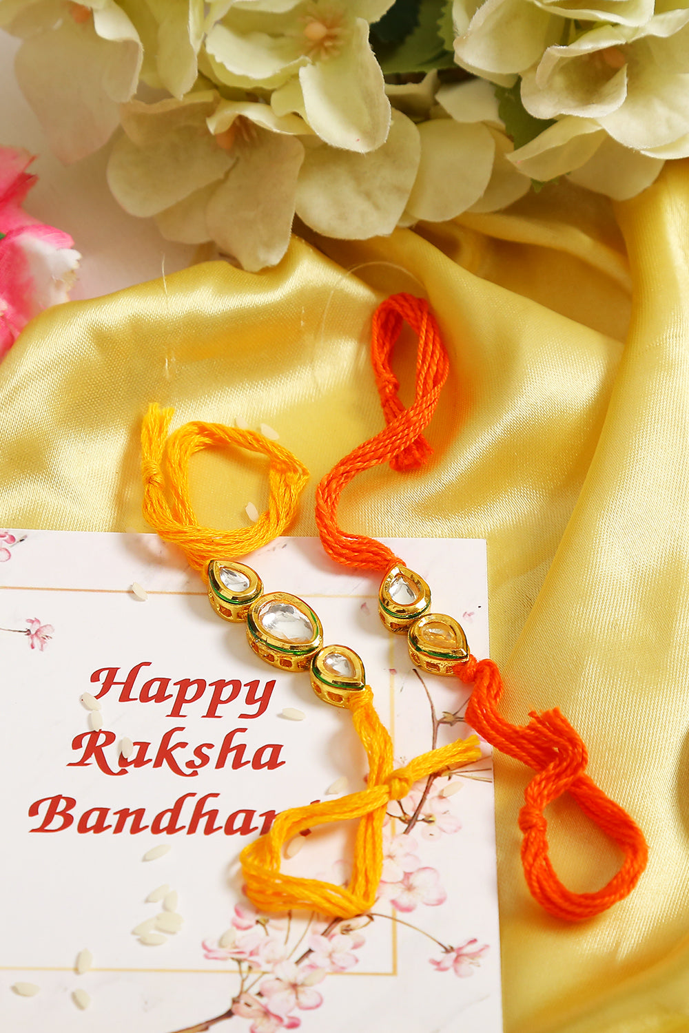 Kundan Handmade Rakhi- Set Of 2