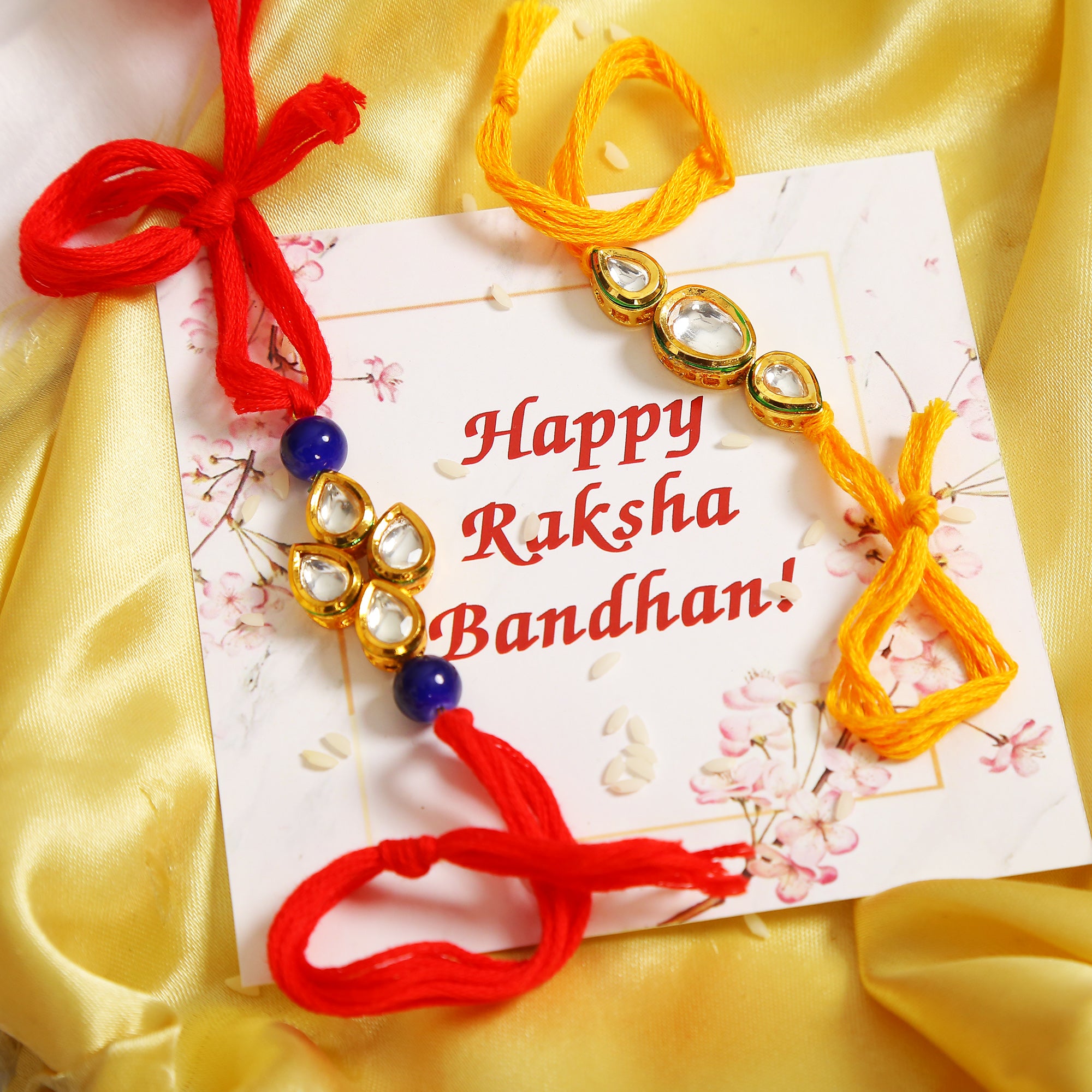 Kundan Handmade Rakhi- Set Of 2