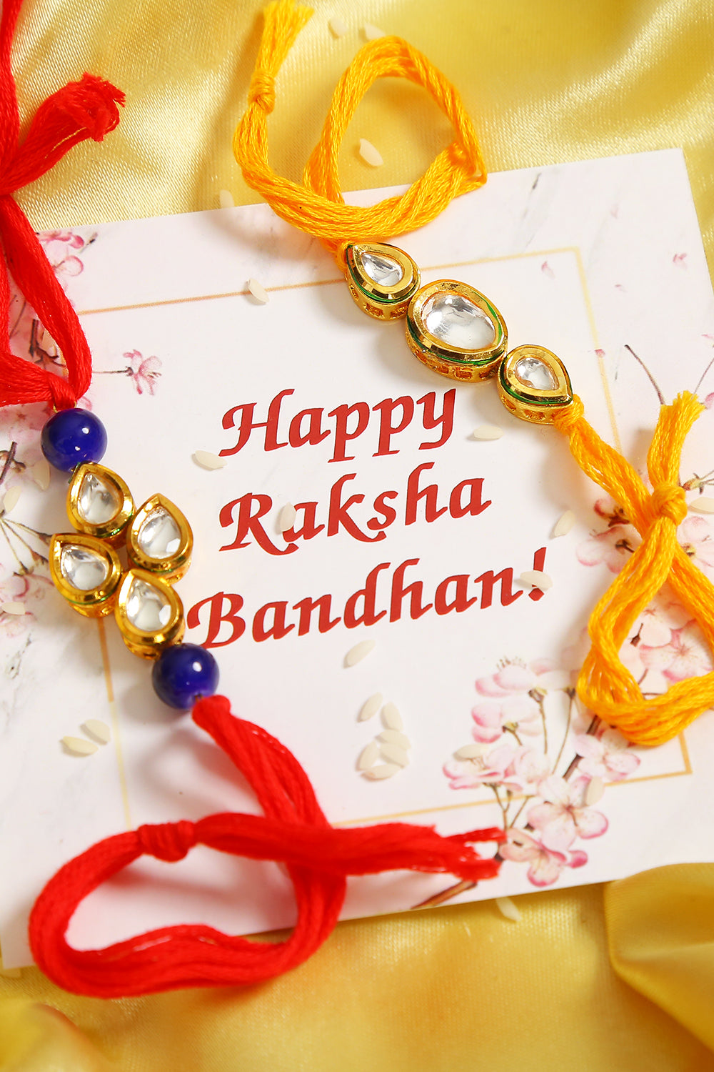Kundan Handmade Rakhi- Set Of 2