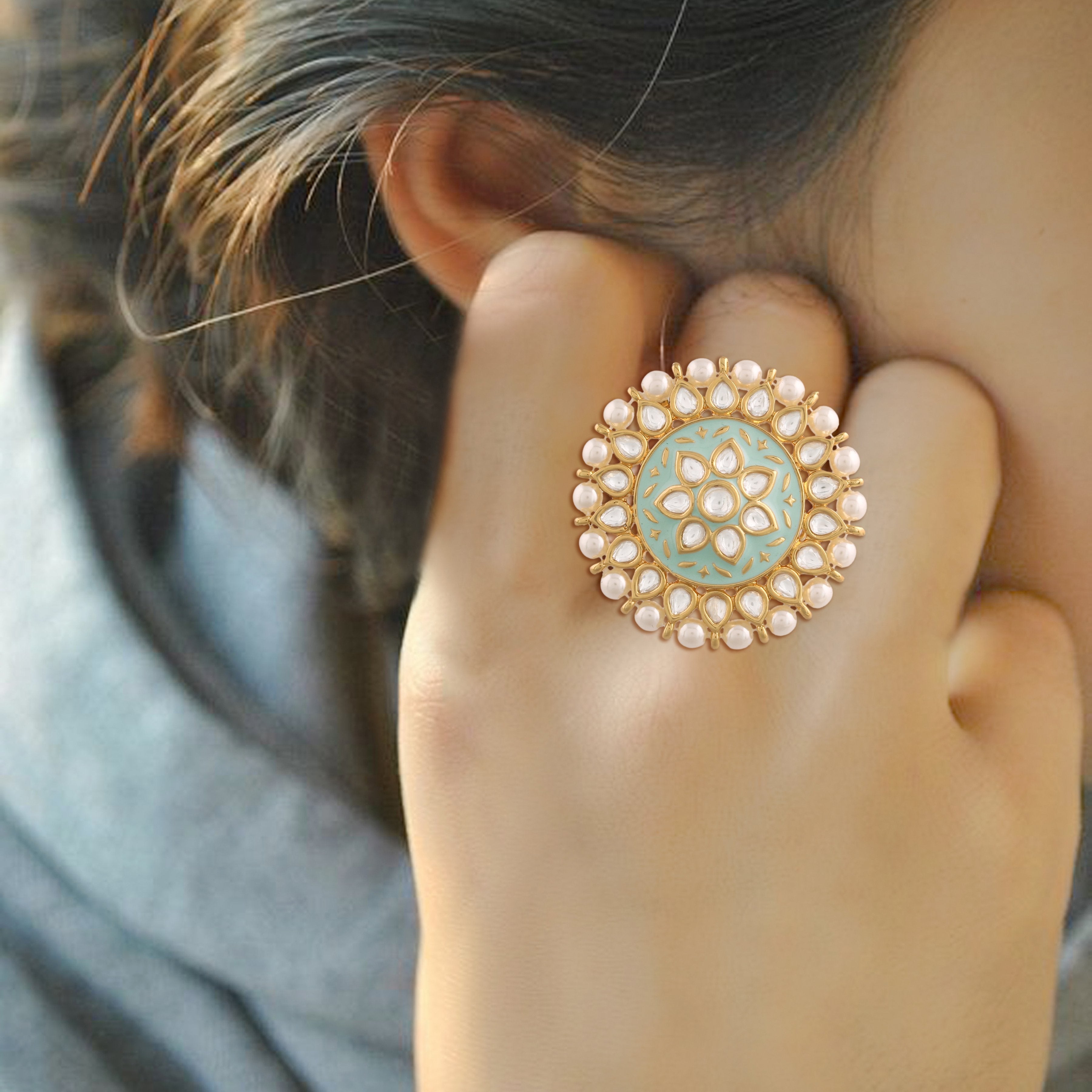 Women's Tradtional Meenakari finger ring