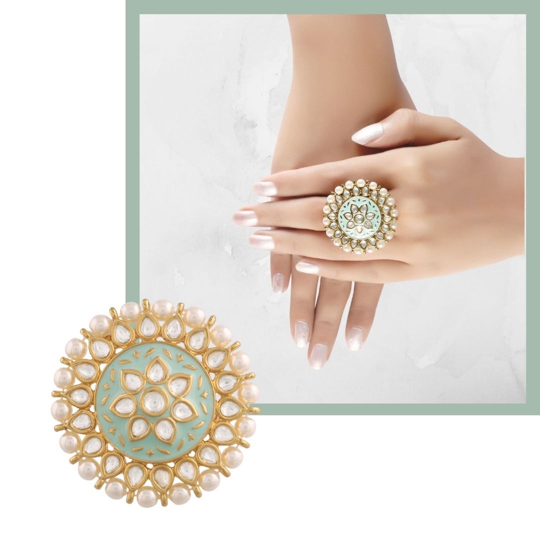 Women's Tradtional Meenakari finger ring