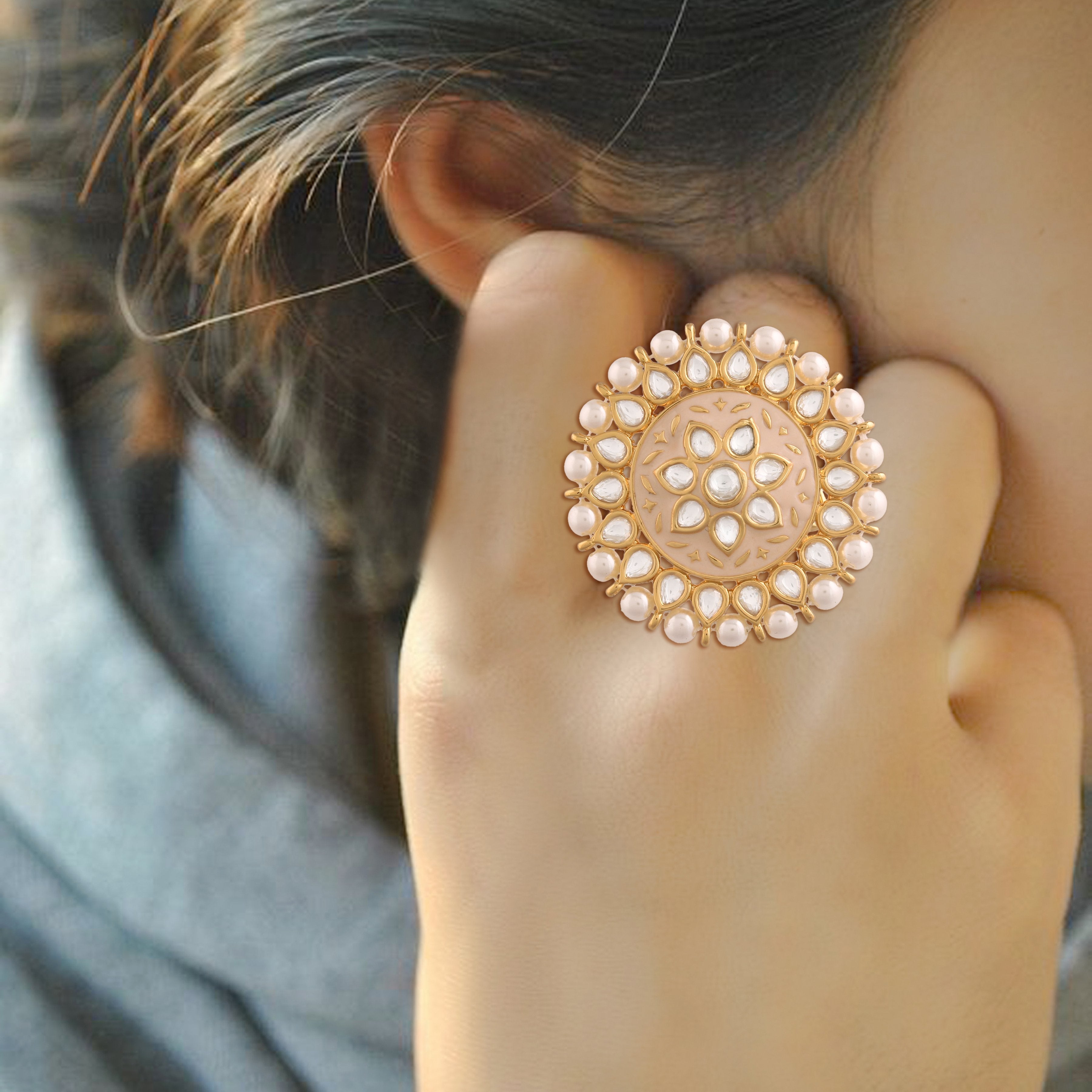 Women's Tradtional Meenakari finger ring