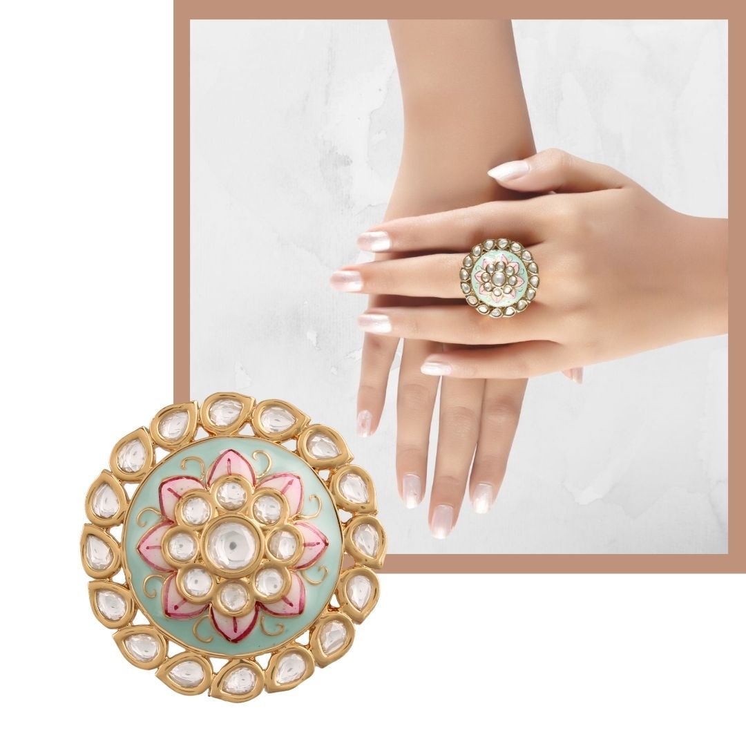 Women's Tradtional Meenakari finger ring