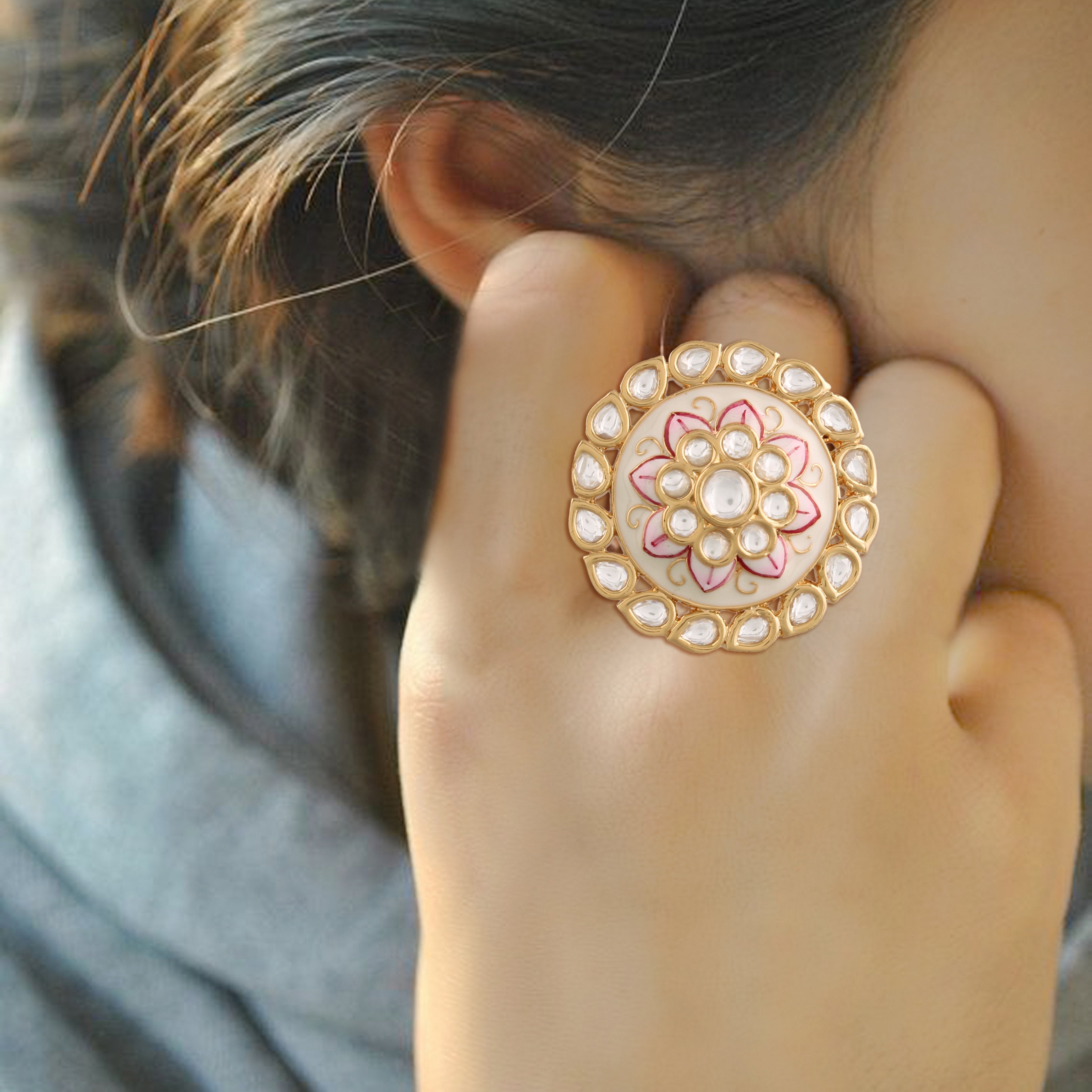 Women's Tradtional Meenakari finger ring