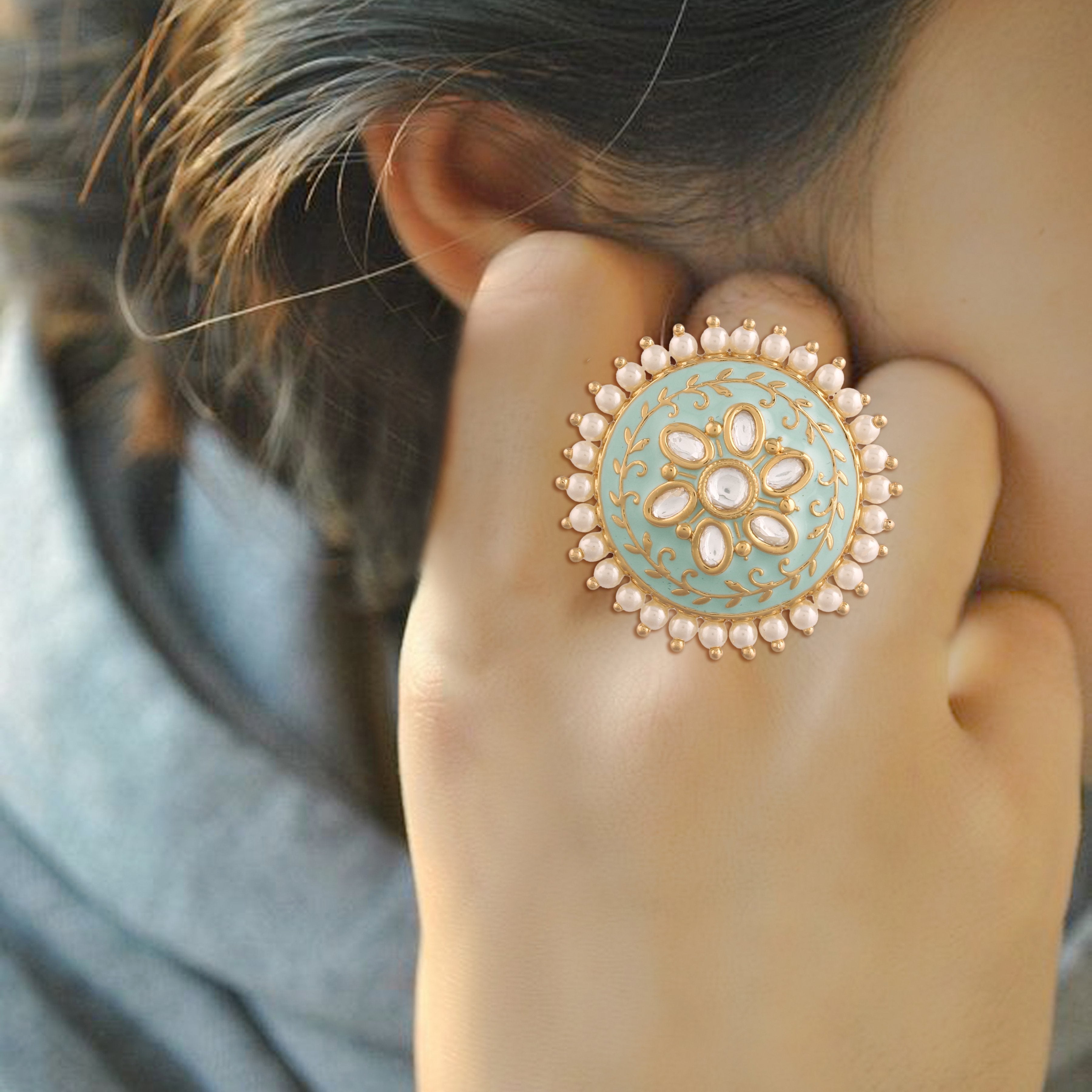 Women's Tradtional Meenakari finger ring