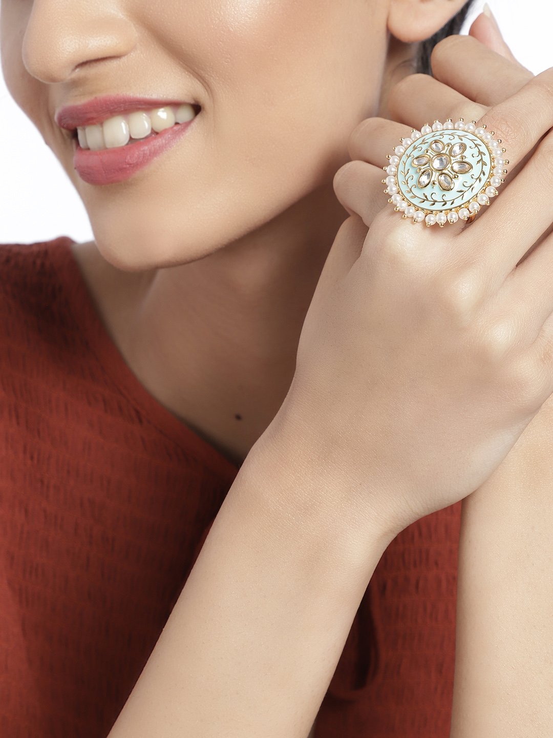 Women's Tradtional Meenakari finger ring