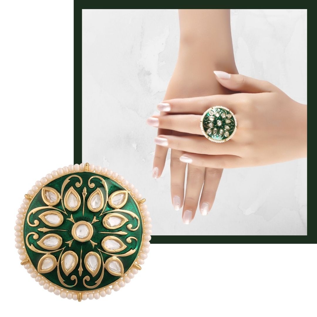 Women's Tradtional Meenakari finger ring