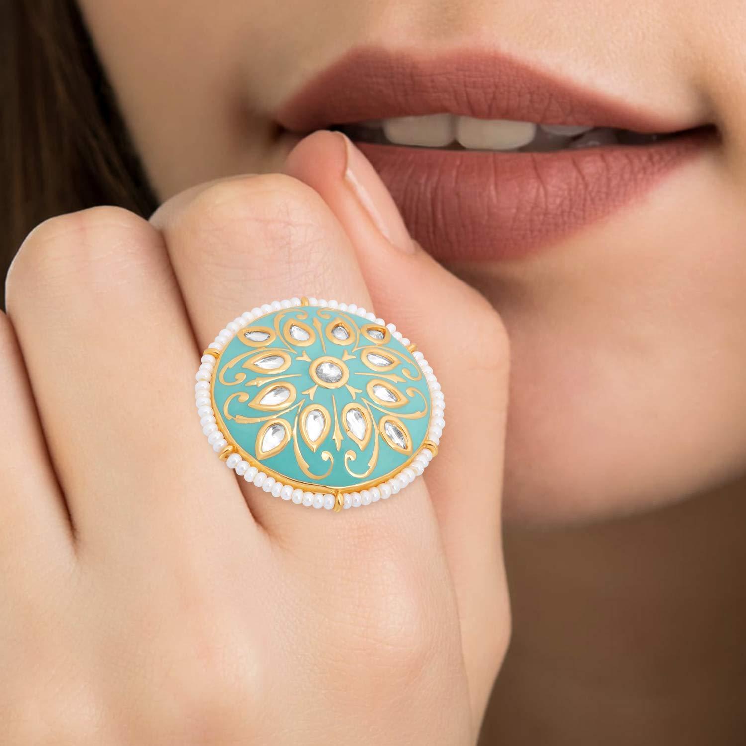 Women's Tradtional Meenakari finger ring