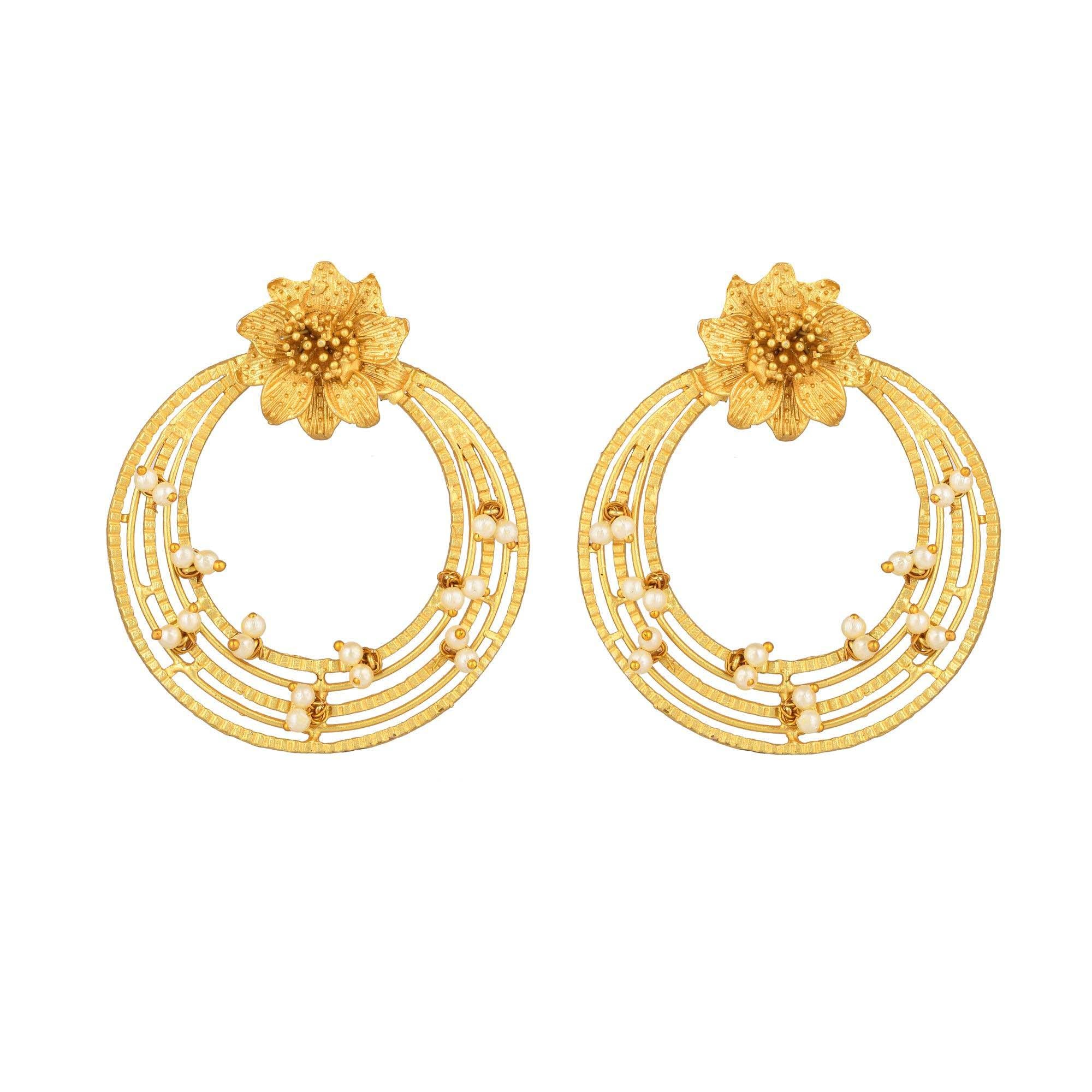 Women's Floral Multiple Textured Hoop