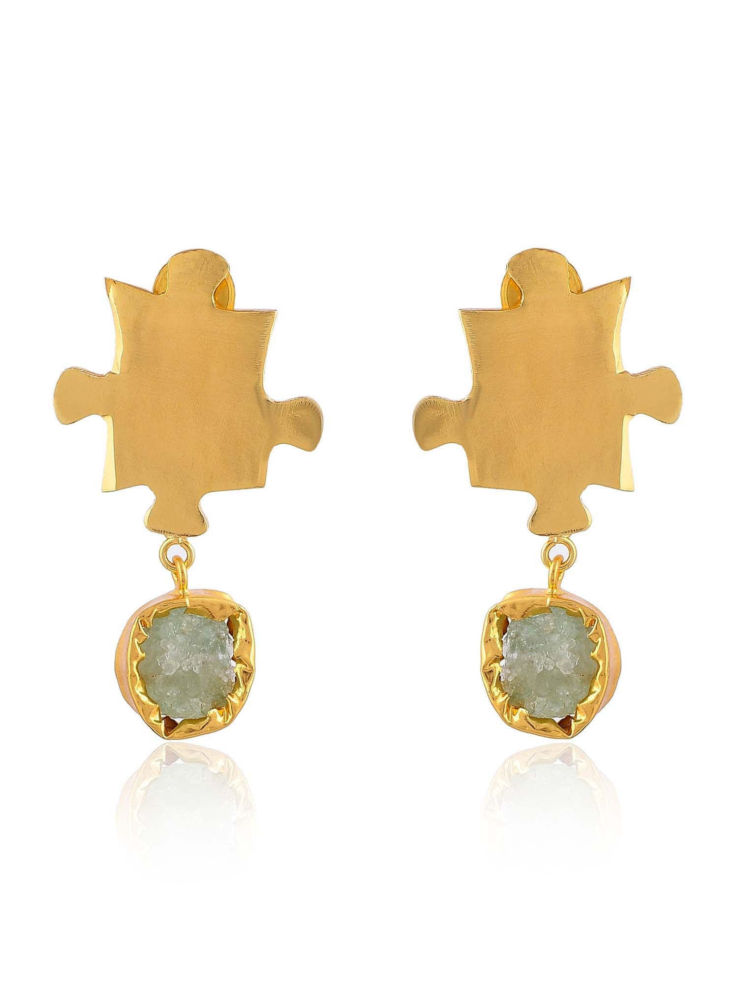 Women's Puzzle Rough Drop Earrings - Zurii Jewels
