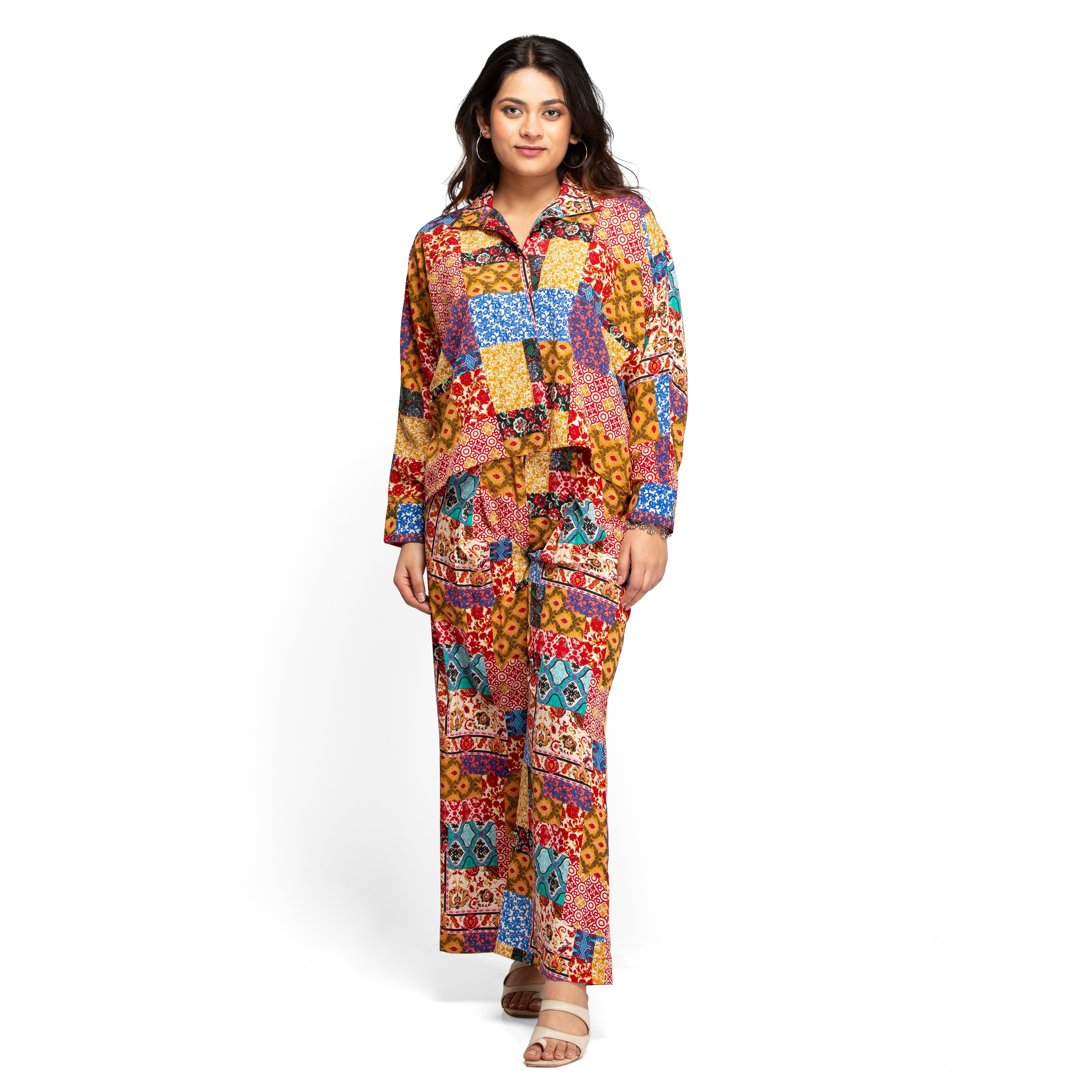 Women's Women's kaftan shirt with palazzo co-ord set - Taantav