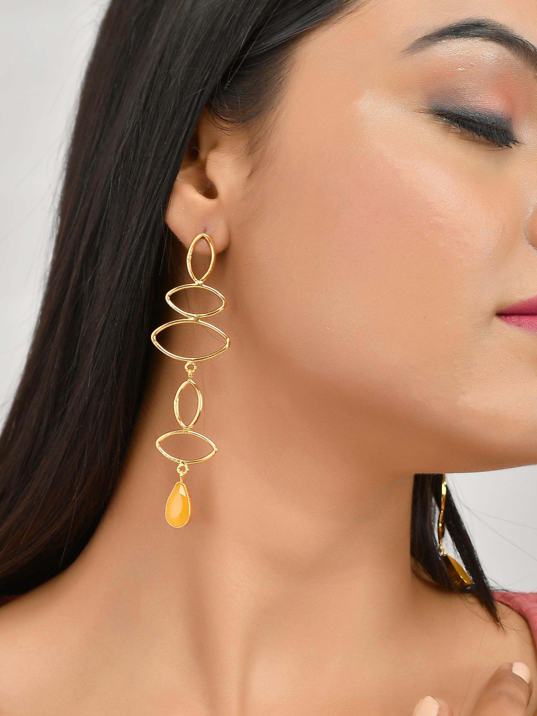 Women's Gold Drop Dangler Earrings - Zurii Jewels